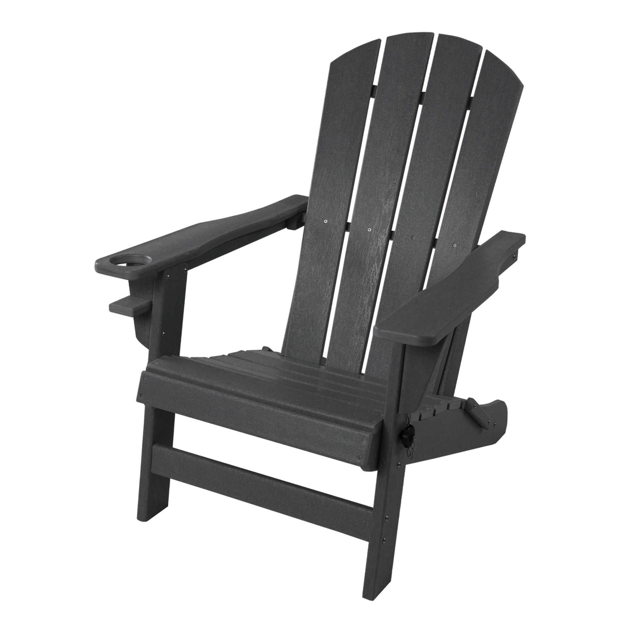 Kozyard KZFAC01GRA Patio Chairs Gray Wood Frame Stationary Adirondack Chair with Slat Seat