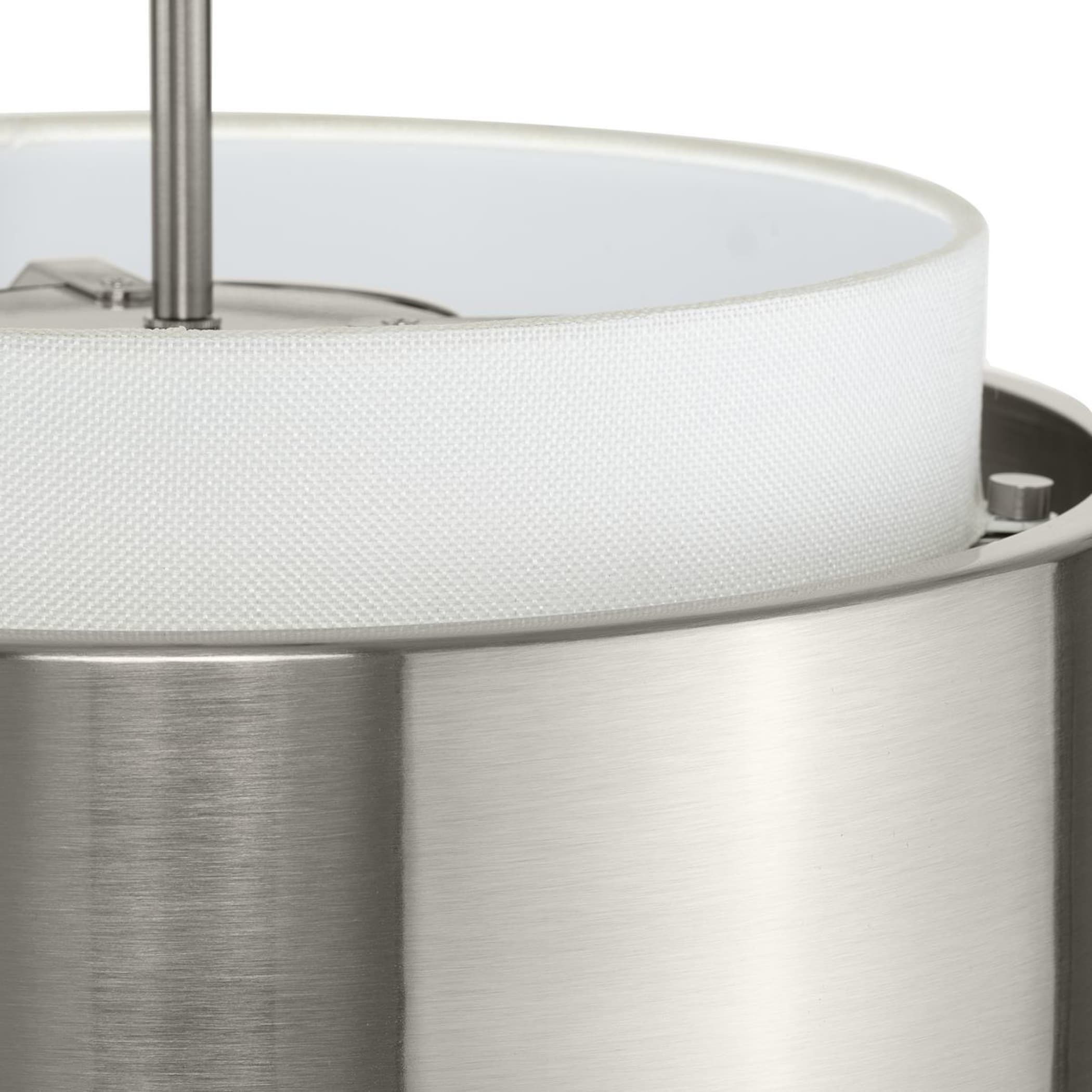 Silva Brushed Nickel Glass Drum Pendant Light