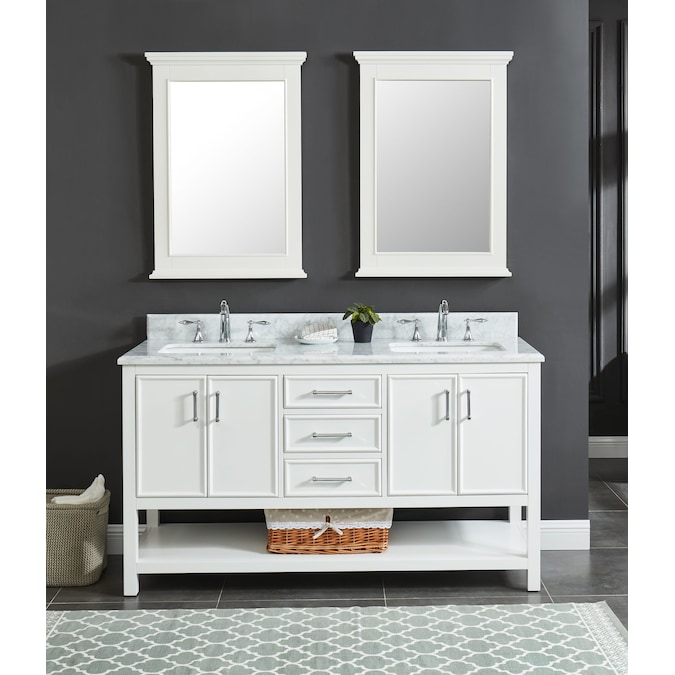Allen Roth Presnell 61 In Dove White, Allen And Roth Vanity