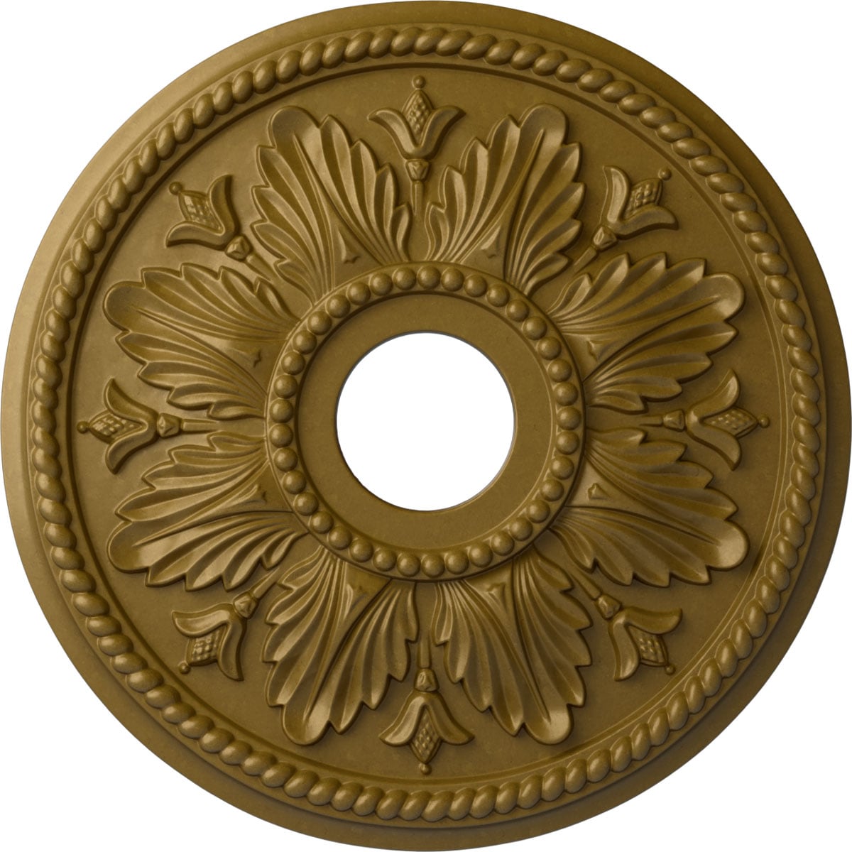 Ekena Millwork CM18ED1GLS Edinburgh 18.125-in W x 18.125-in L Painted Gold Polyurethane Whole Ceiling Medallion
