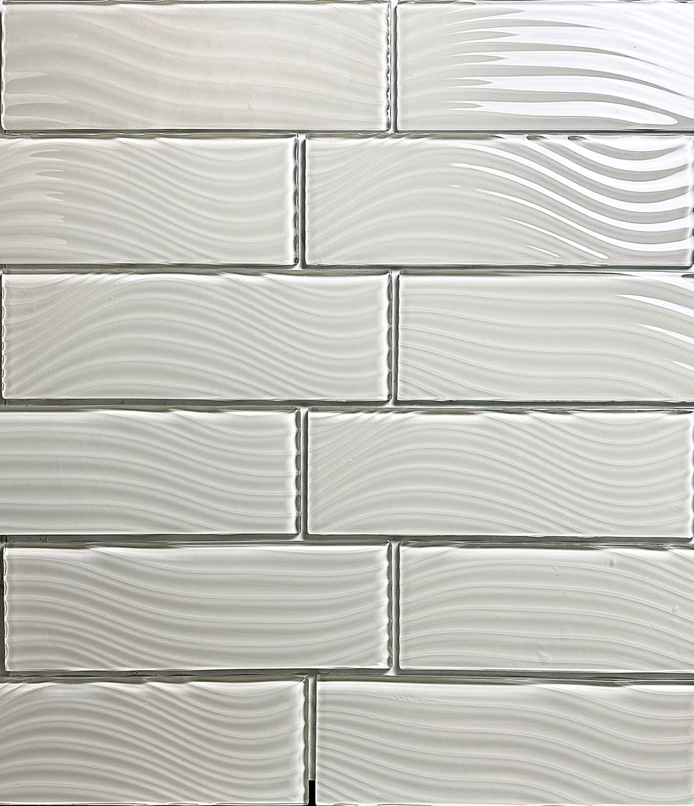 Abolos Pacific Beige 4-in x 12-in Glossy Glass Subway Wall Tile ( 11-sq ft Carton )