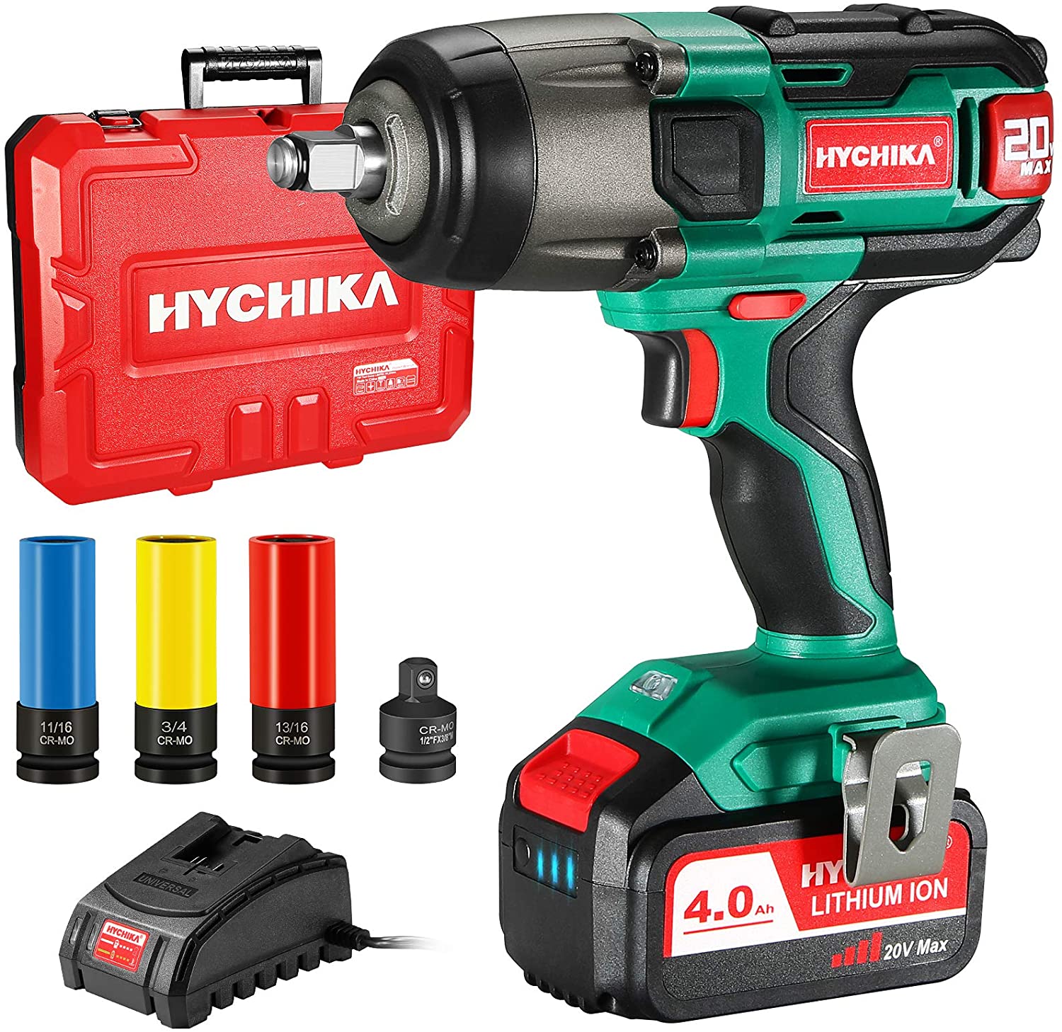 HYCHIKA Variable Speed 1/2-in Drive Cordless Impact Wrench (Battery  Included) in the Impact Wrenches department at