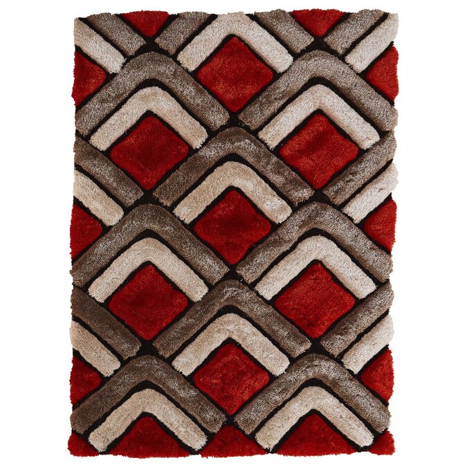 Red Brown Indoor Geometric Area Rug, Red And Brown Rugs