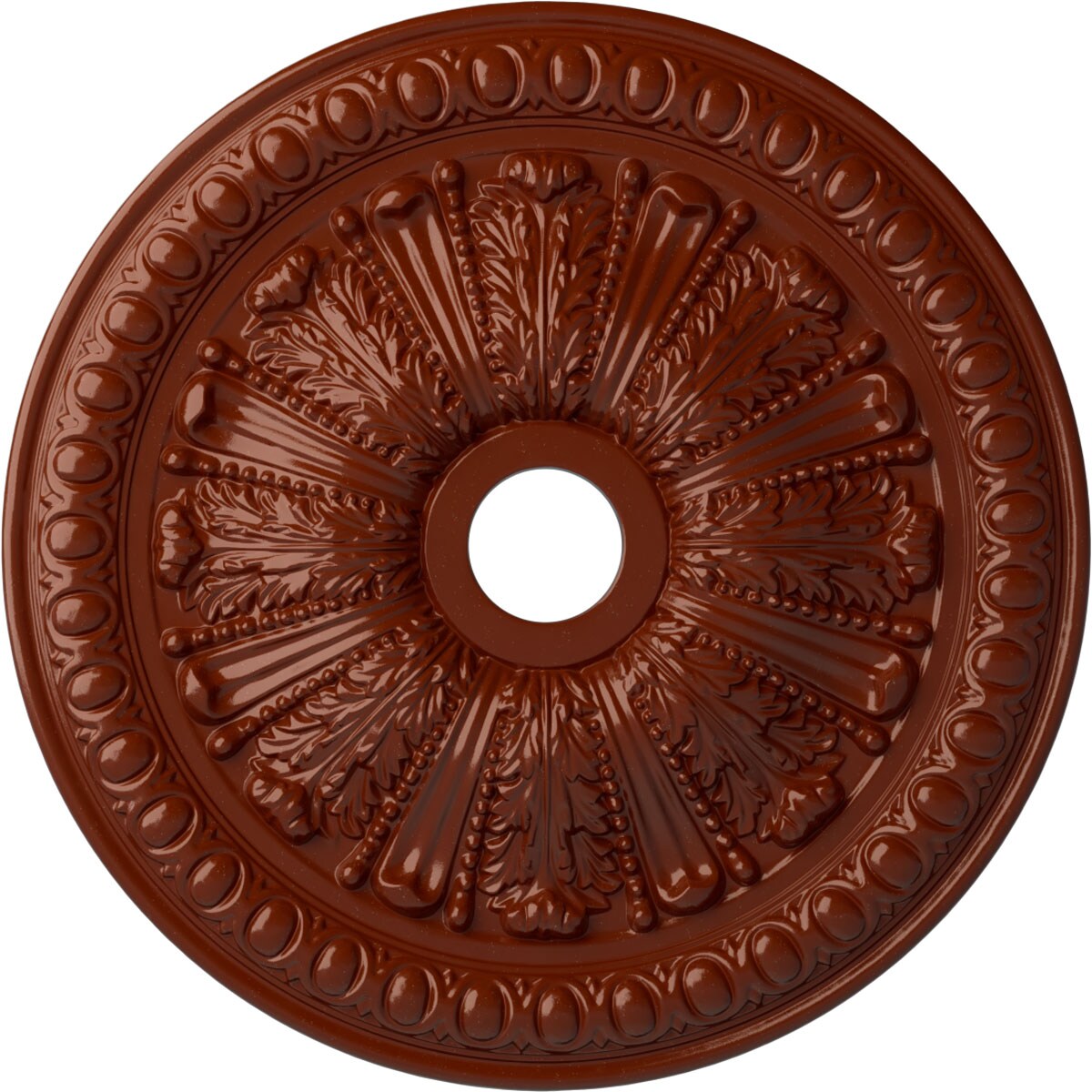 Ekena Millwork CM27TOFIF Tomango Egg and Dart 27.875-in W x 27.875-in L Painted Firebrick Polyurethane Whole Ceiling Medallion