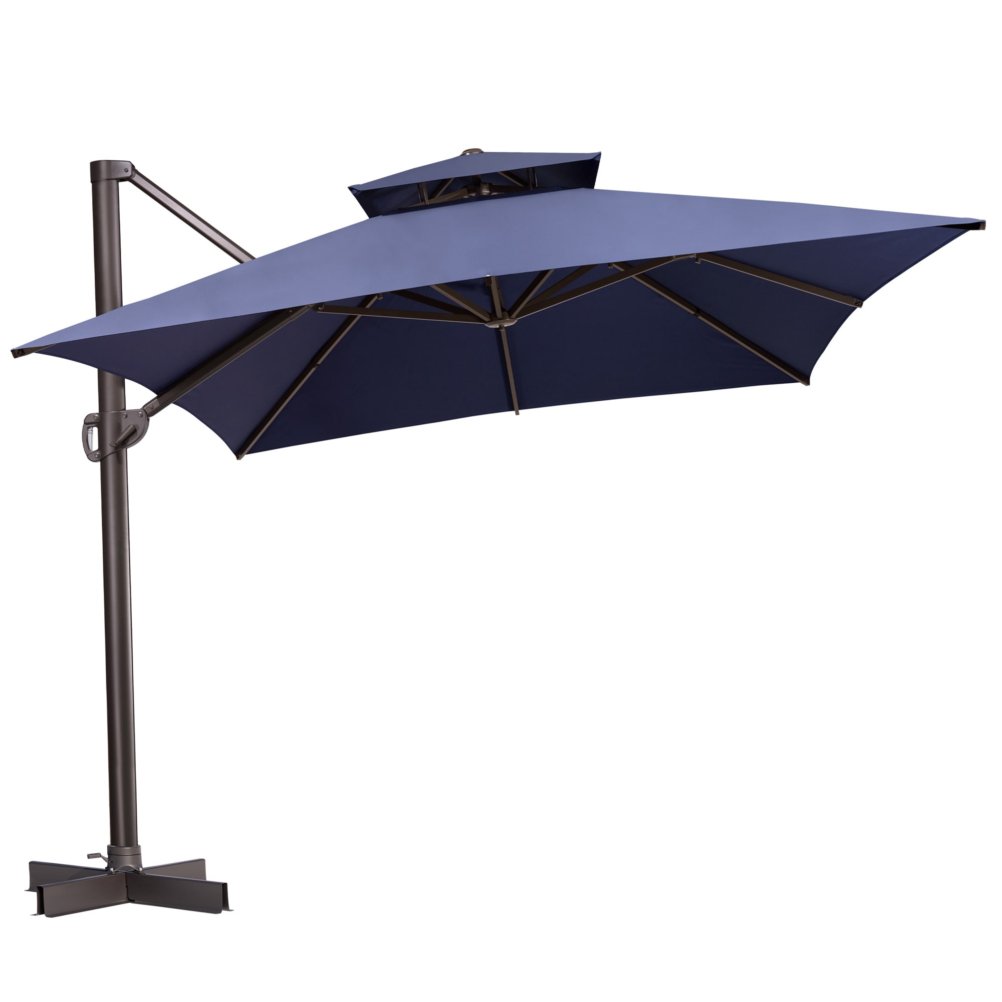 Crestlive Products CL-PU053NAV 13-ft Aluminum Black Slide-tilt Cantilever Patio Umbrella
