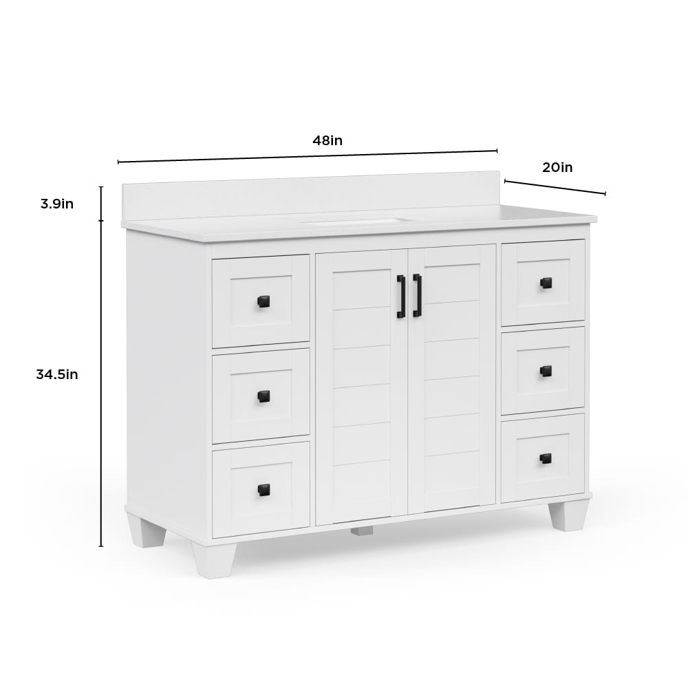 allen + roth Rigsby 48-in White Undermount Single Sink Bathroom Vanity ...