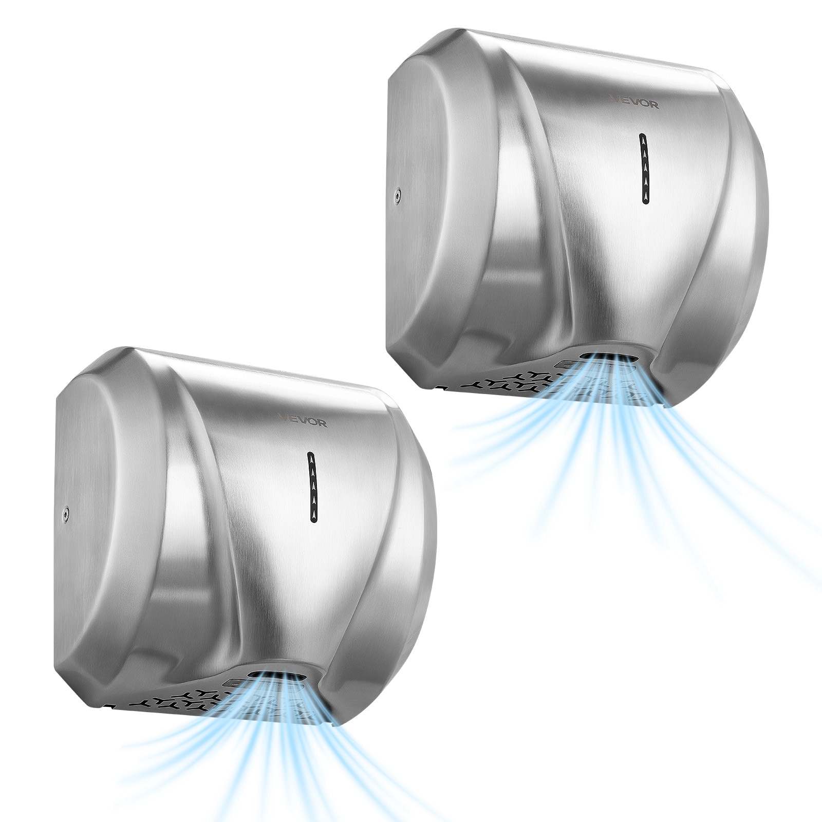 VEVOR - Hand Dryer 2 Pack 1800W Bathroom Air Hand Dryer Automatic High Speed with HEPA Filter Fas...