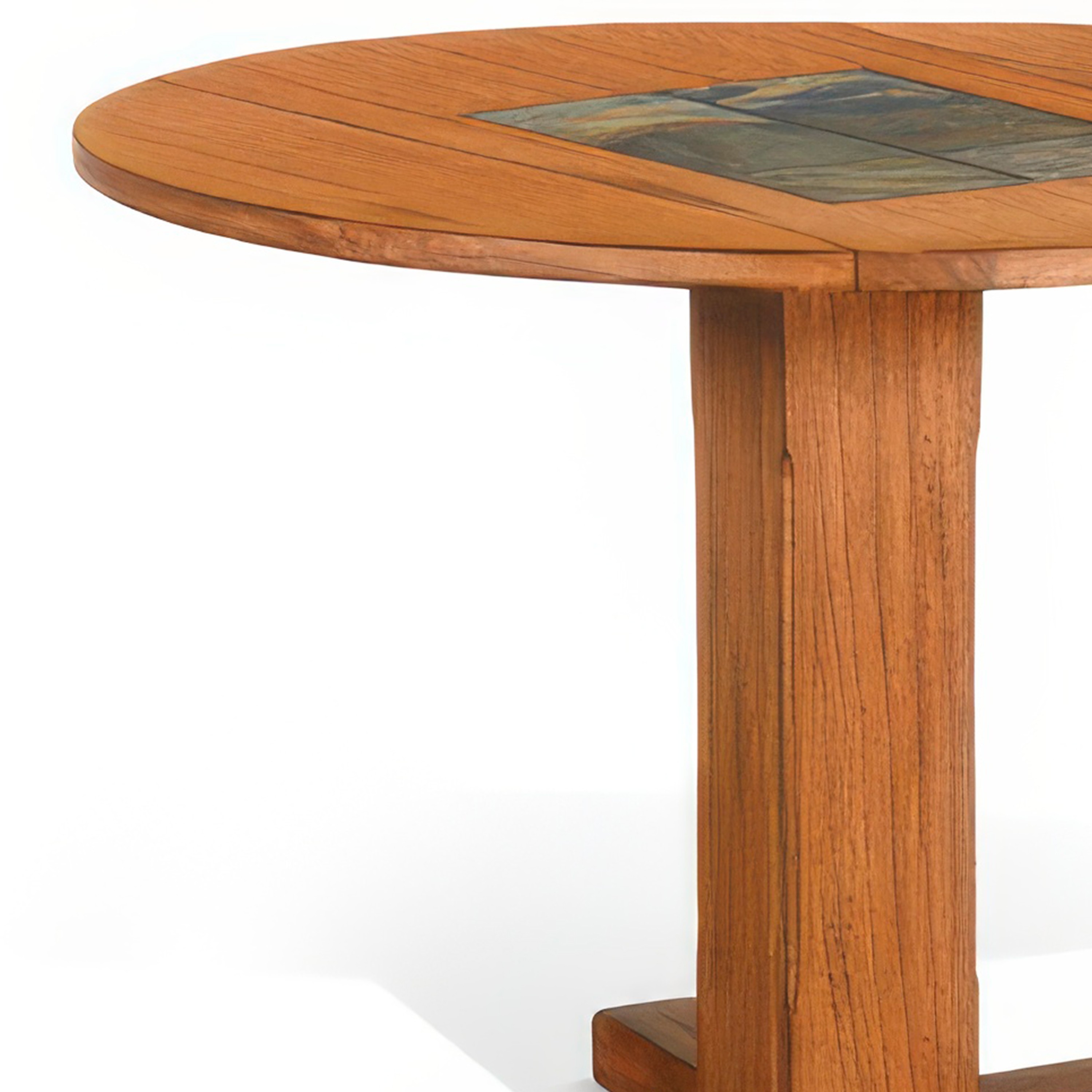 Benzara Marv Brown Wood 40 in Pedestal Dining Table Seating for 4 in ...