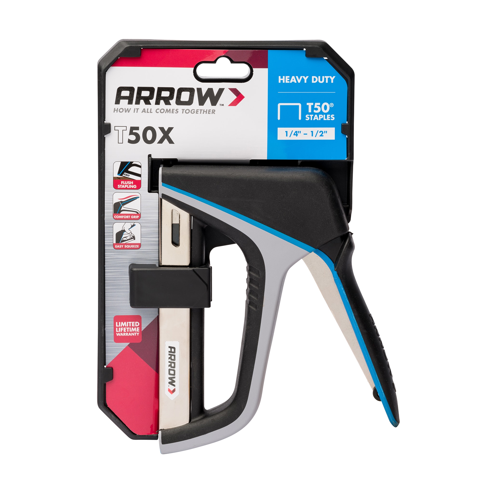 Arrow T50 Heavy Duty Staple Gun for Upholstery, Wood, Crafts, DIY and  Professional Uses, Manual Stapler Uses 1/4”, 5/16”, 3/8, 1/2, or 9/16”  Staples