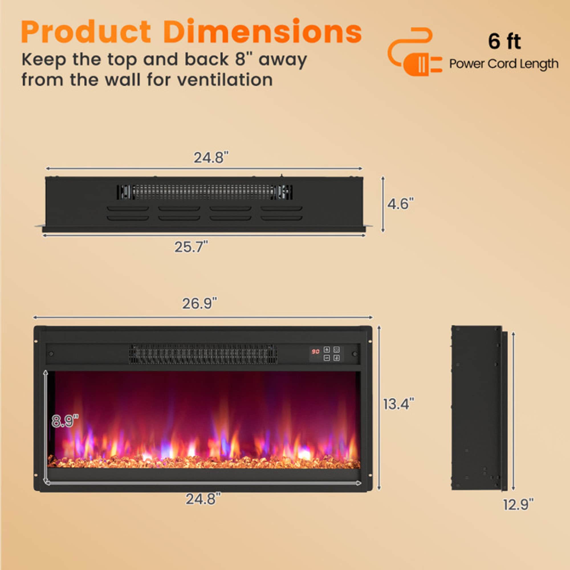 Clihome CL-FP10833USBK Electric-Fireplaces - View #9