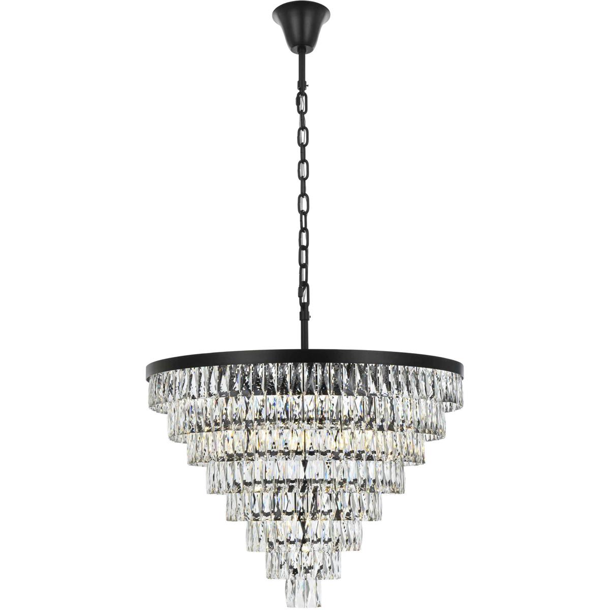 Elegant Lighting 2844948 1060D36BK Josephine Chandelier Black