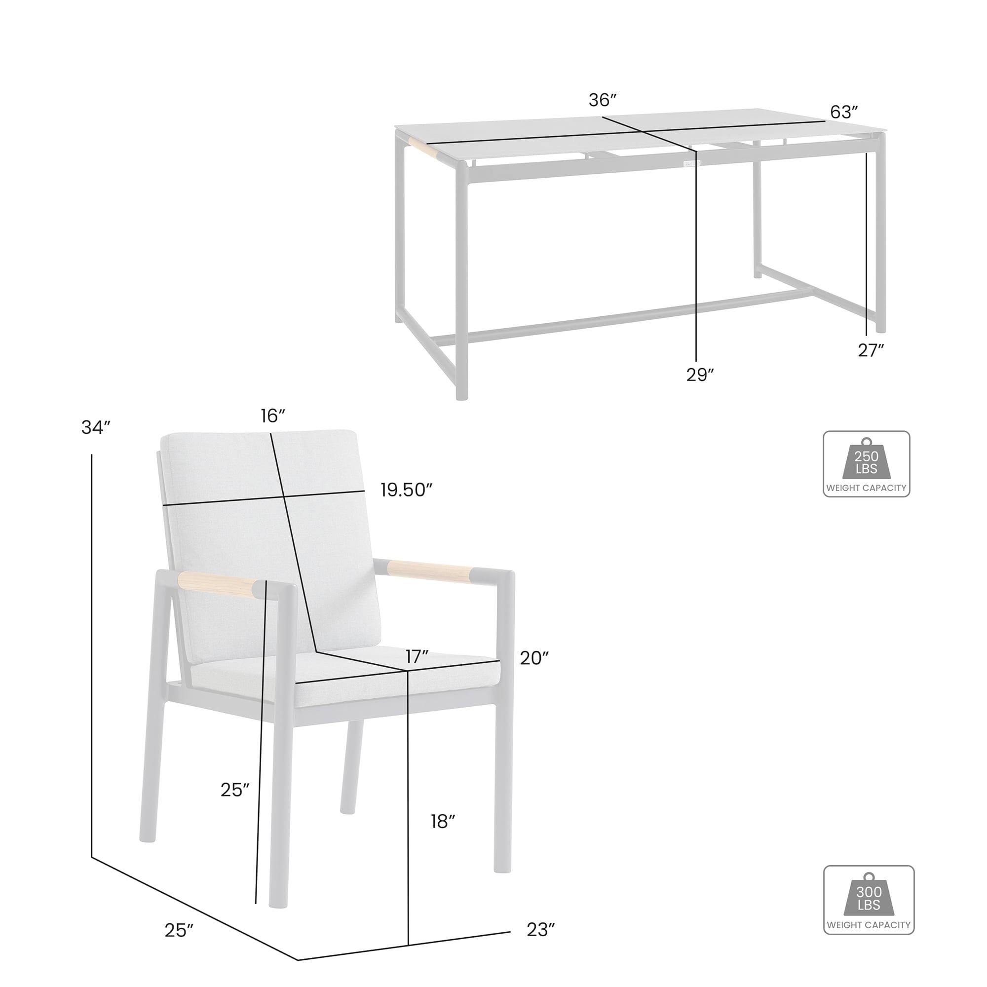 Armen Living SETODCRDIWH5 Patio-Dining-Sets - View #2