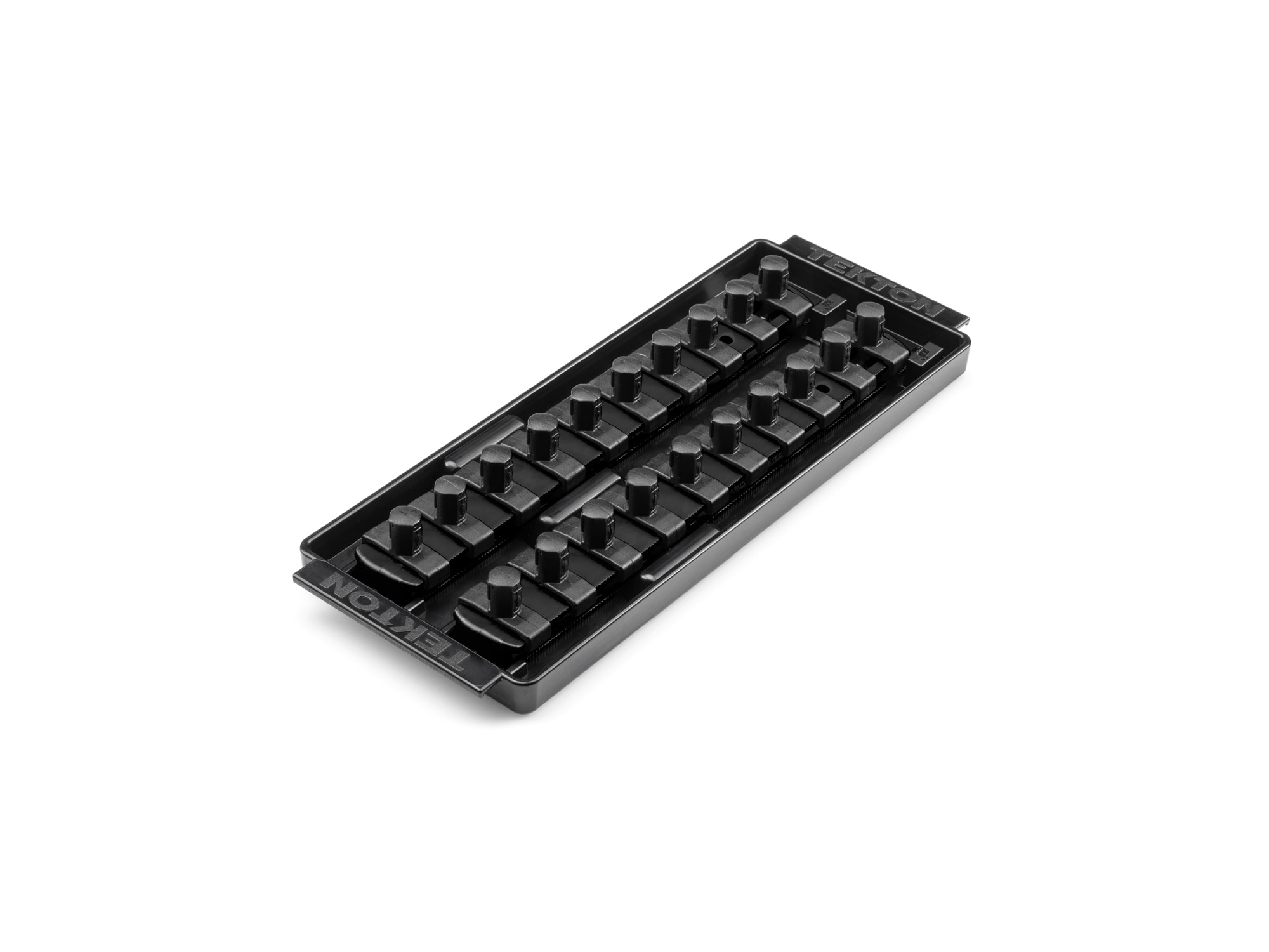 TEKTON OST11220 Plastic Socket storage - 3/8 in drive x 8 inch socket rails with 20 clips