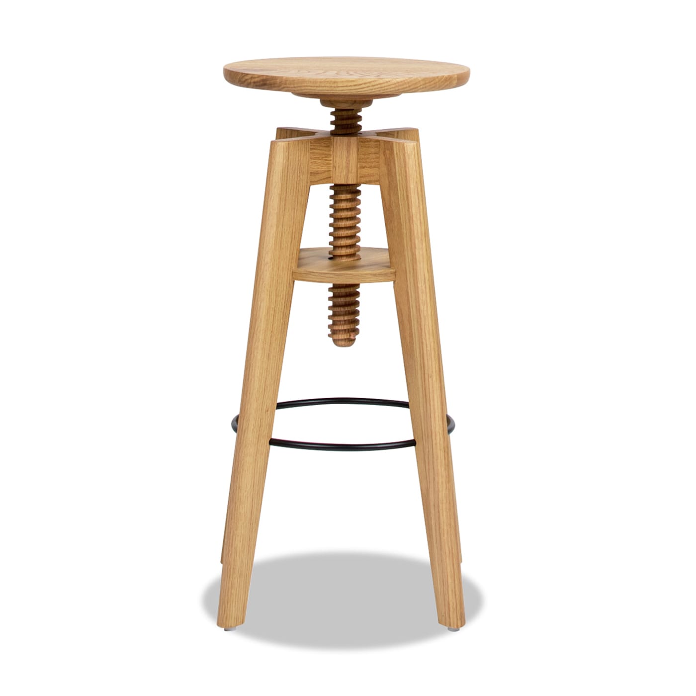 Jennifer Taylor Home LZWN-81371 Spencer Natural Brown 26-in H Counter height (24-in to 27-in) Round Seat Wood Bar Stool