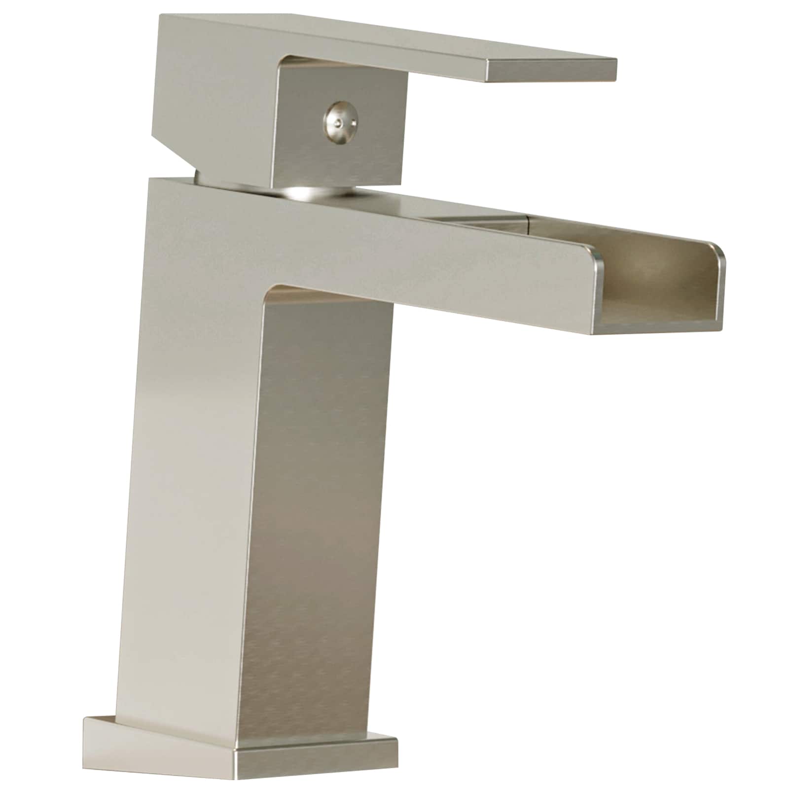 BWE A-96075-N Brushed Nickel Single hole 1-handle WaterSense Mid-arc Commercial/Residential Handle Bathroom Sink Faucet