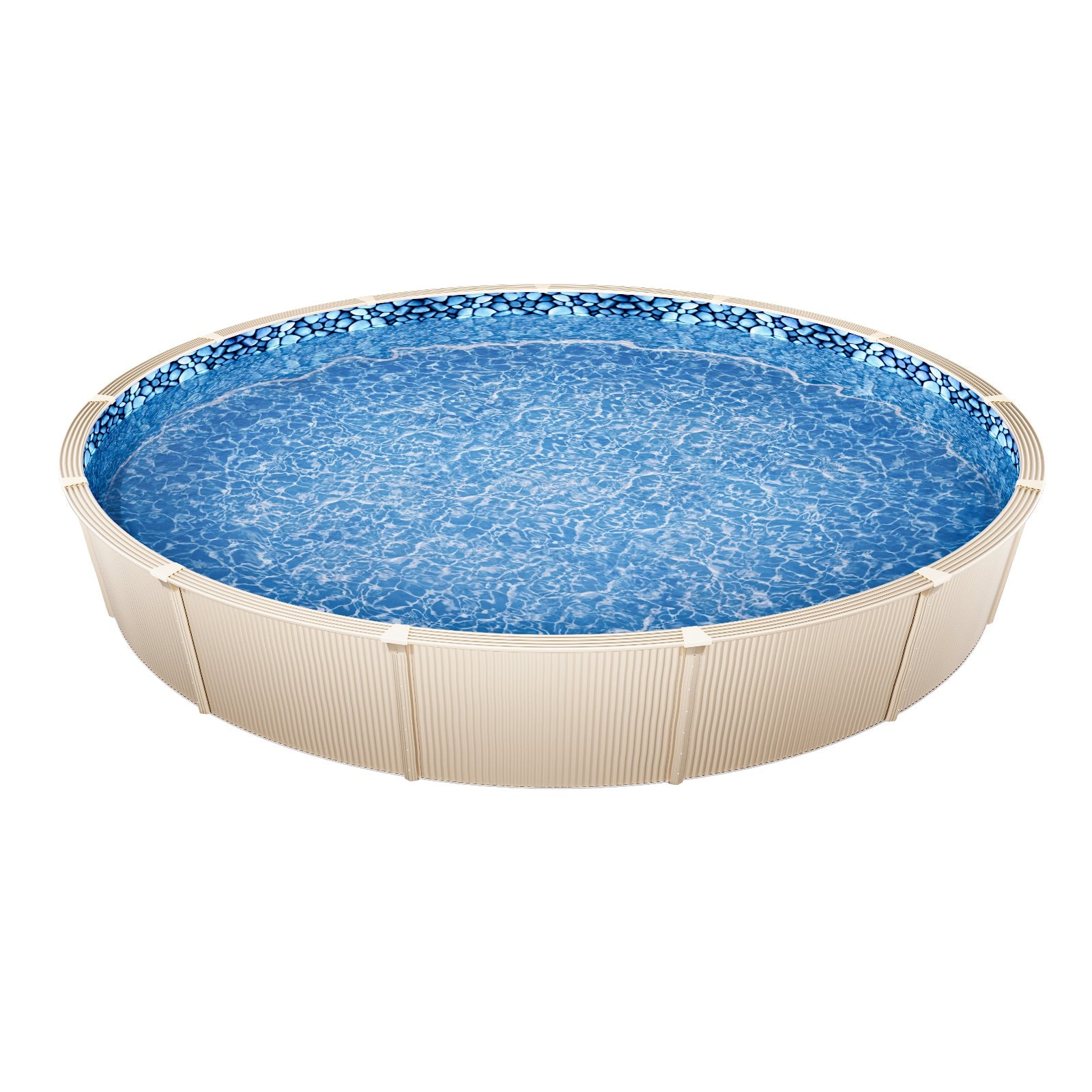 Slickblue 24 ft/30 ft Polypropylene Mesh Pool Safety Cover for In-Ground Pools with Right-Side Step Blue