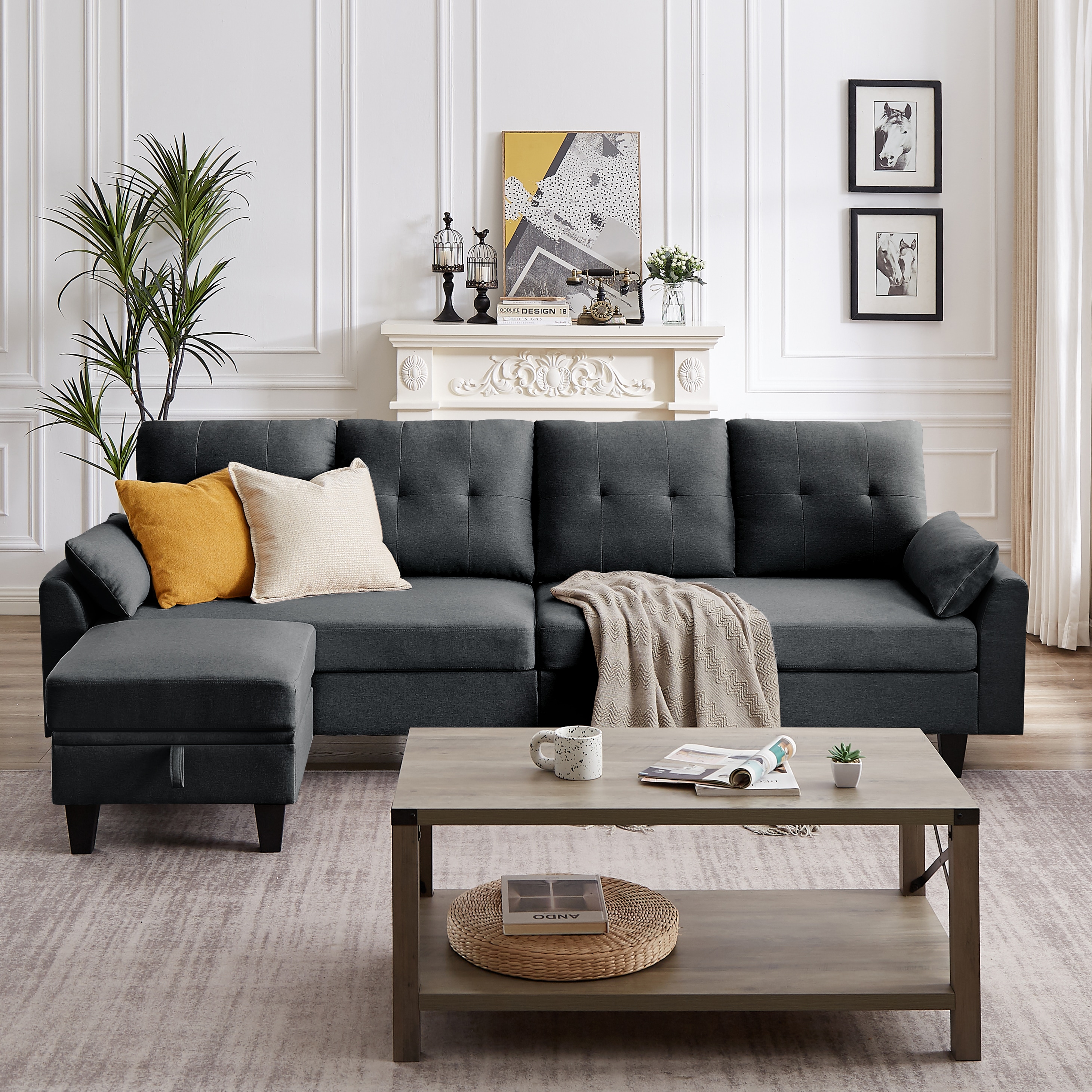 Jarenie YMX16DG 101-in Casual Darkgrey Sectional
