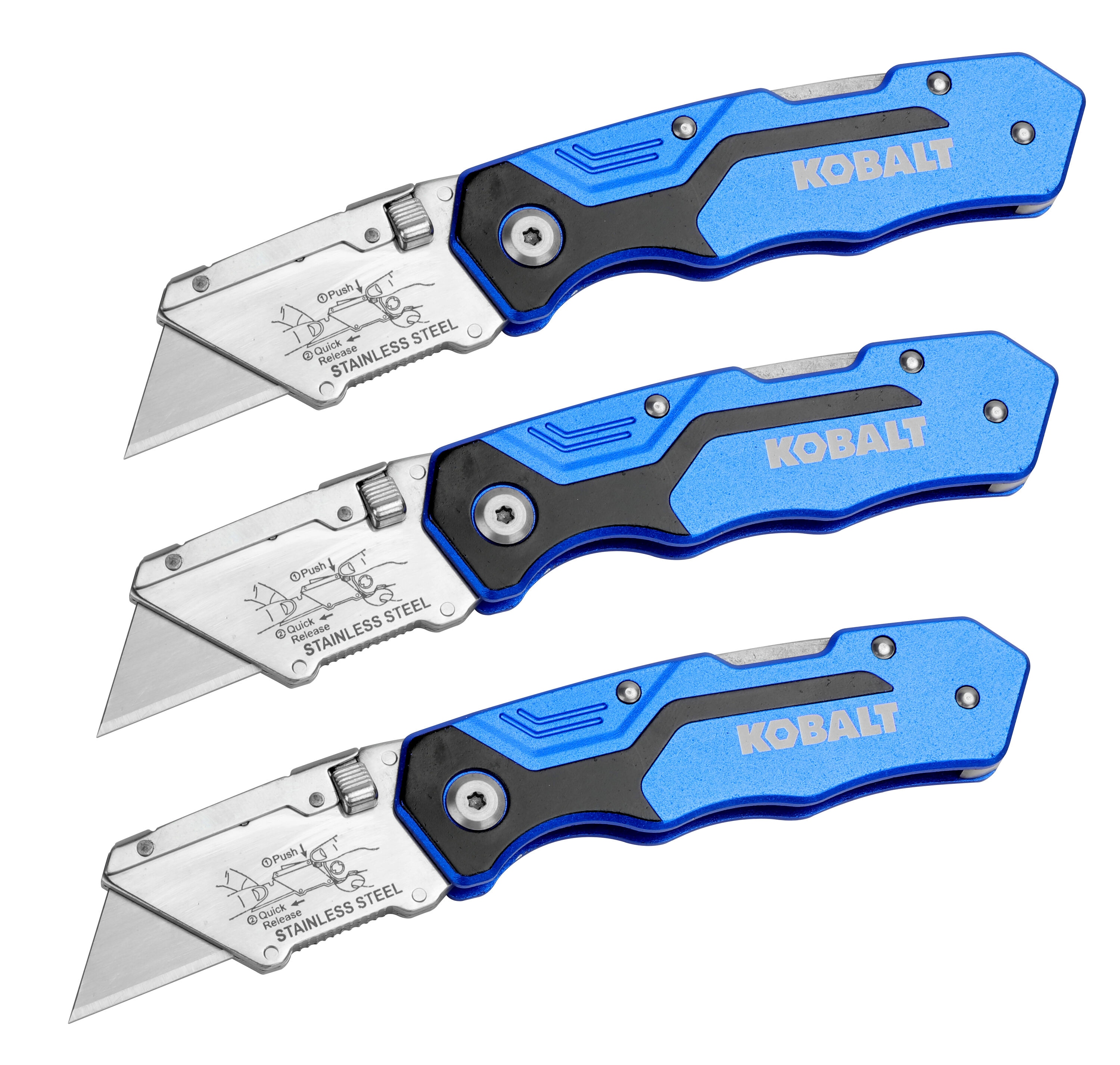 18Mm 3-Blade Folding Utility Knife | - Kobalt 58979