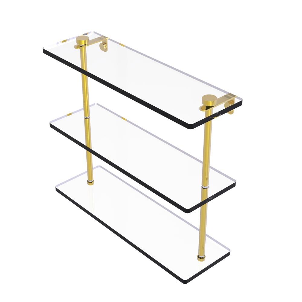 Allied Brass NS-5/16-PB Polished Brass 3 -Tier Wall mount Bathroom Shelf ( 16-in x 15-in x 5-in )