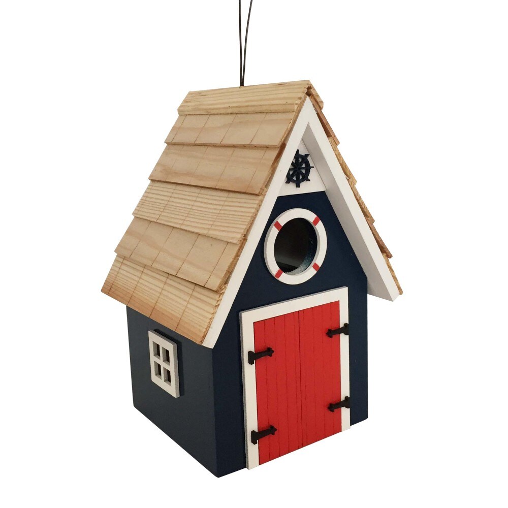 Home Bazaar HB-9513BS 8.5-Inches H Blue Wood Finches Aviary Bird House