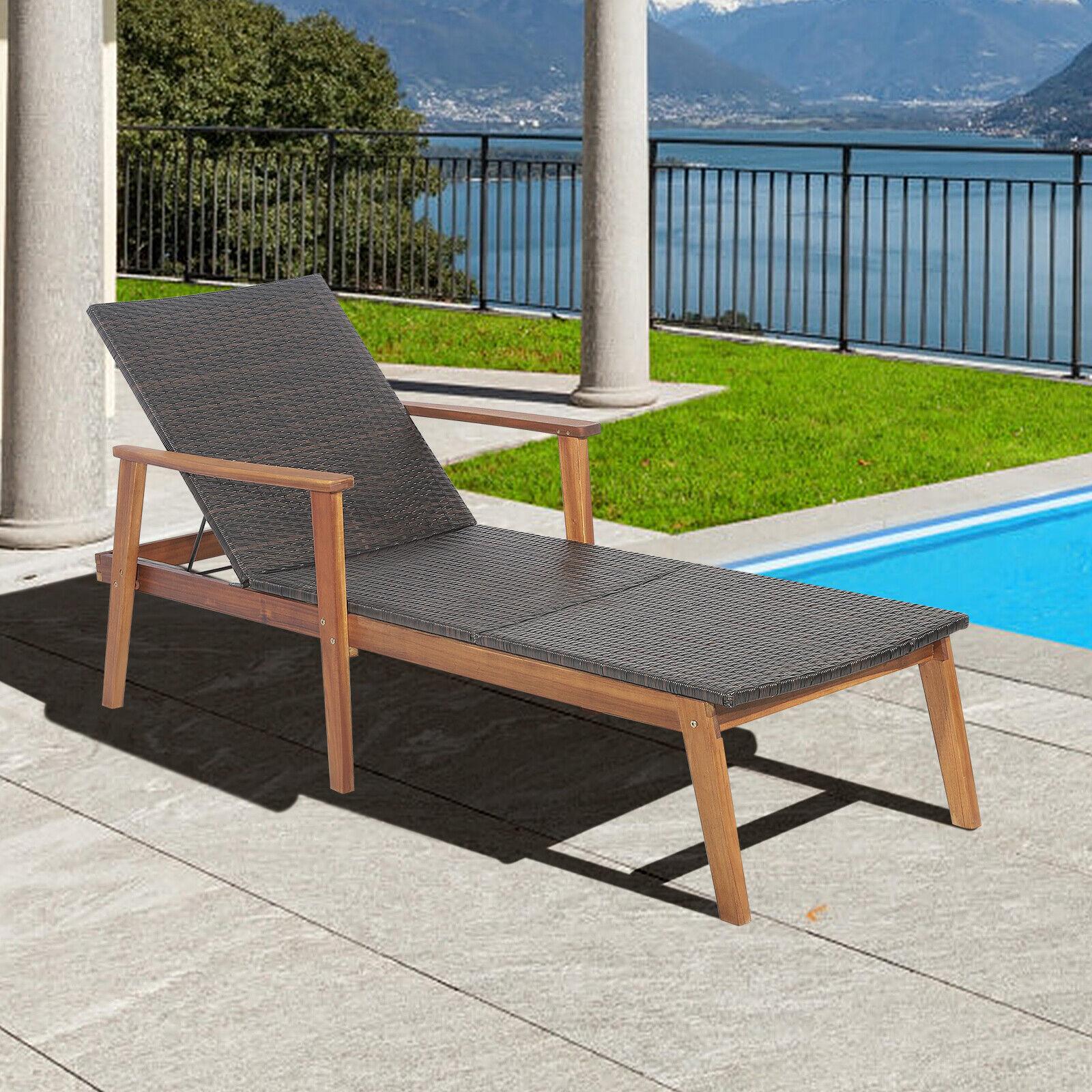 Wood discount chaise lounge