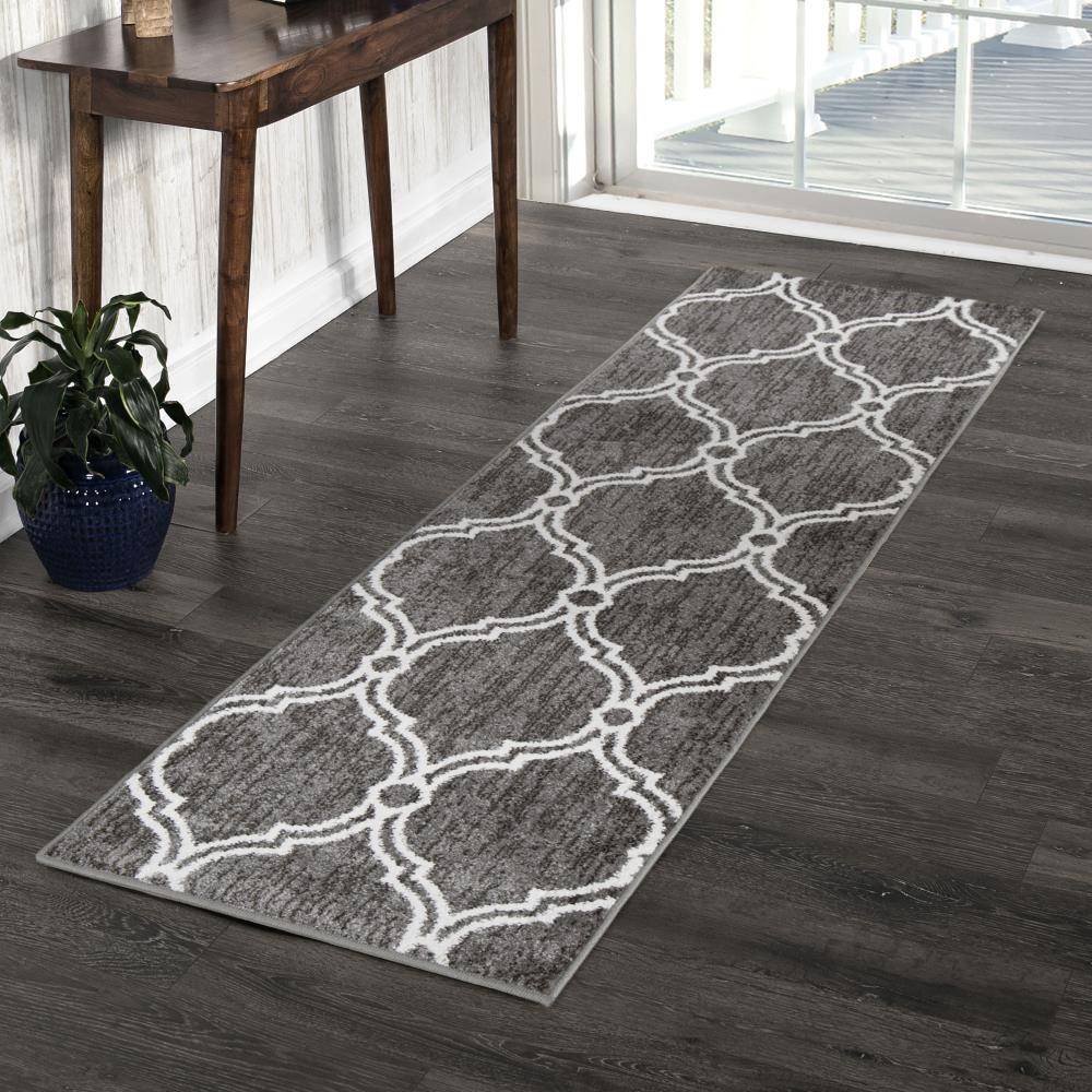 allen + roth 2 X 7 (ft) Neutral Gray Indoor Distressed/Overdyed Machine  Washable Runner Rug in the Rugs department at