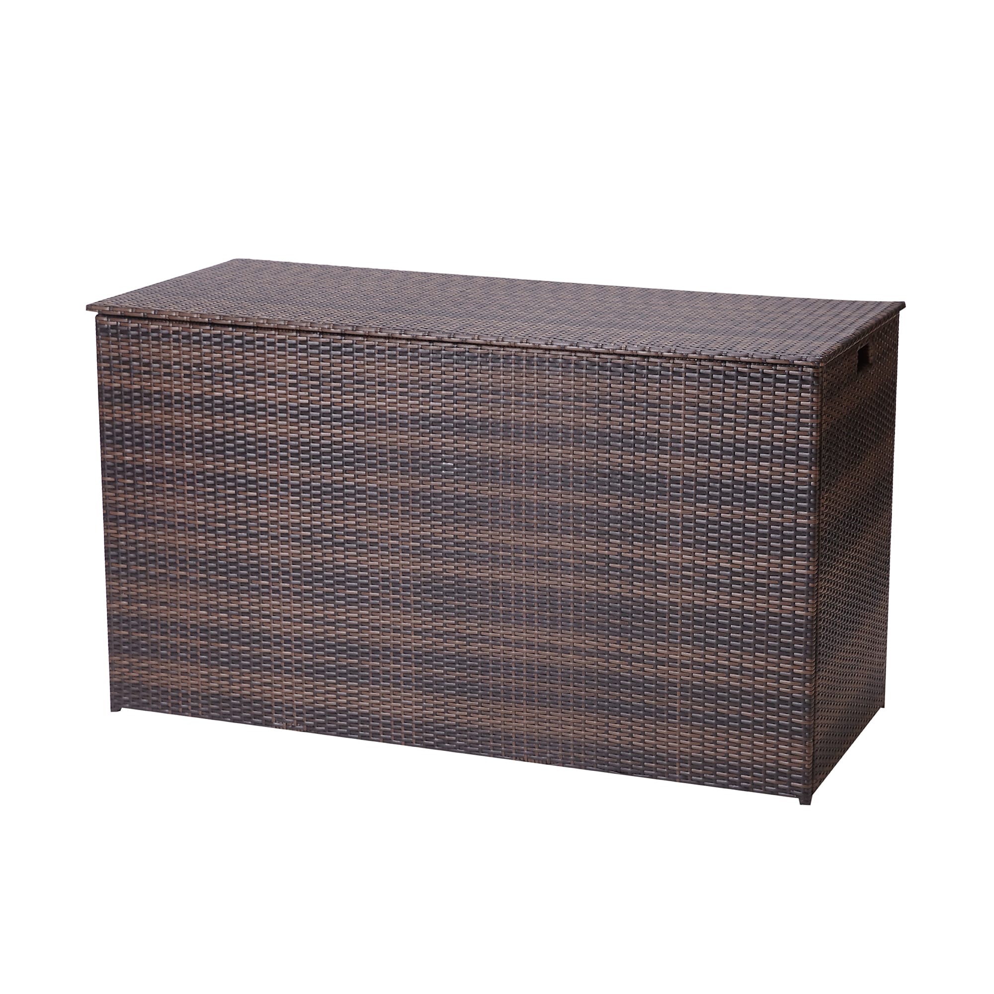 Teamson Home PT-OF0010 Patio Furniture 55-in L x 23.62-in 20.6-cu ft Dark Brown Metal Deck Box