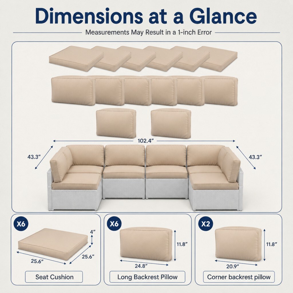YODOLLA 16002BG-ZD-Y-LS02 Patio-Furniture-Cushions - View #2