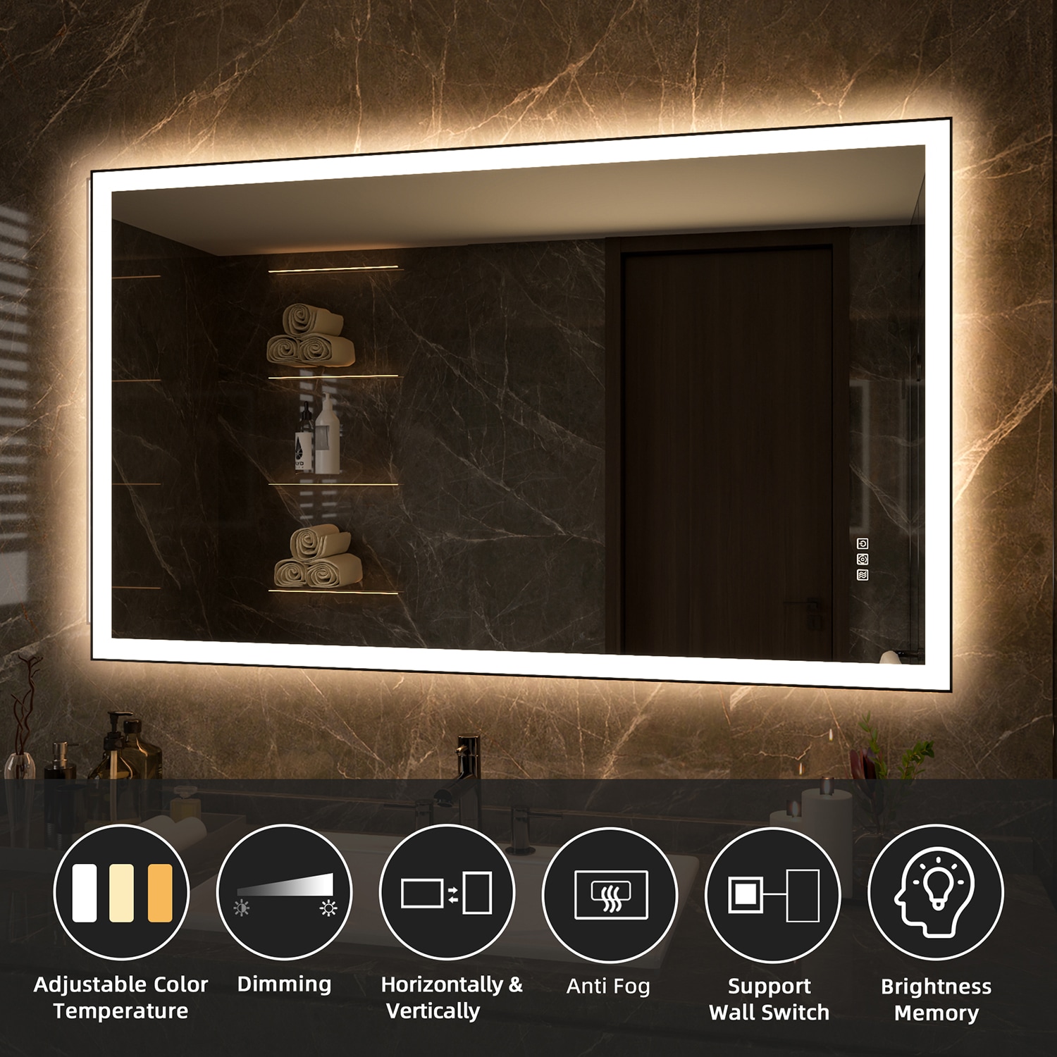 ExBrite KMBM6028BL Framed-Bath-Mirrors - View #4