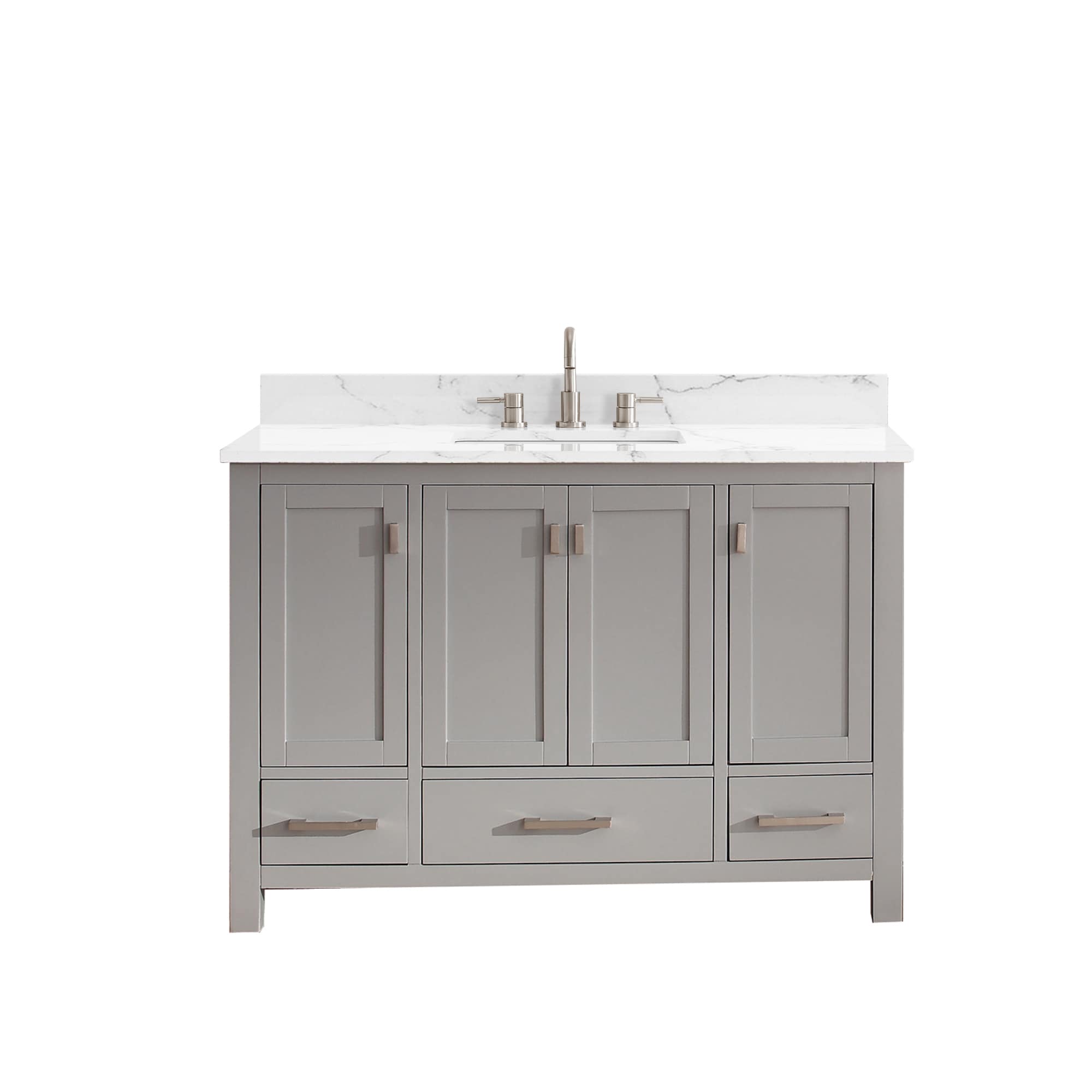 Avanity MODERO-VS48-CG-E Modero 49-in Chilled Gray Undermount Single Sink Bathroom Vanity with Cala White Engineered Stone Top