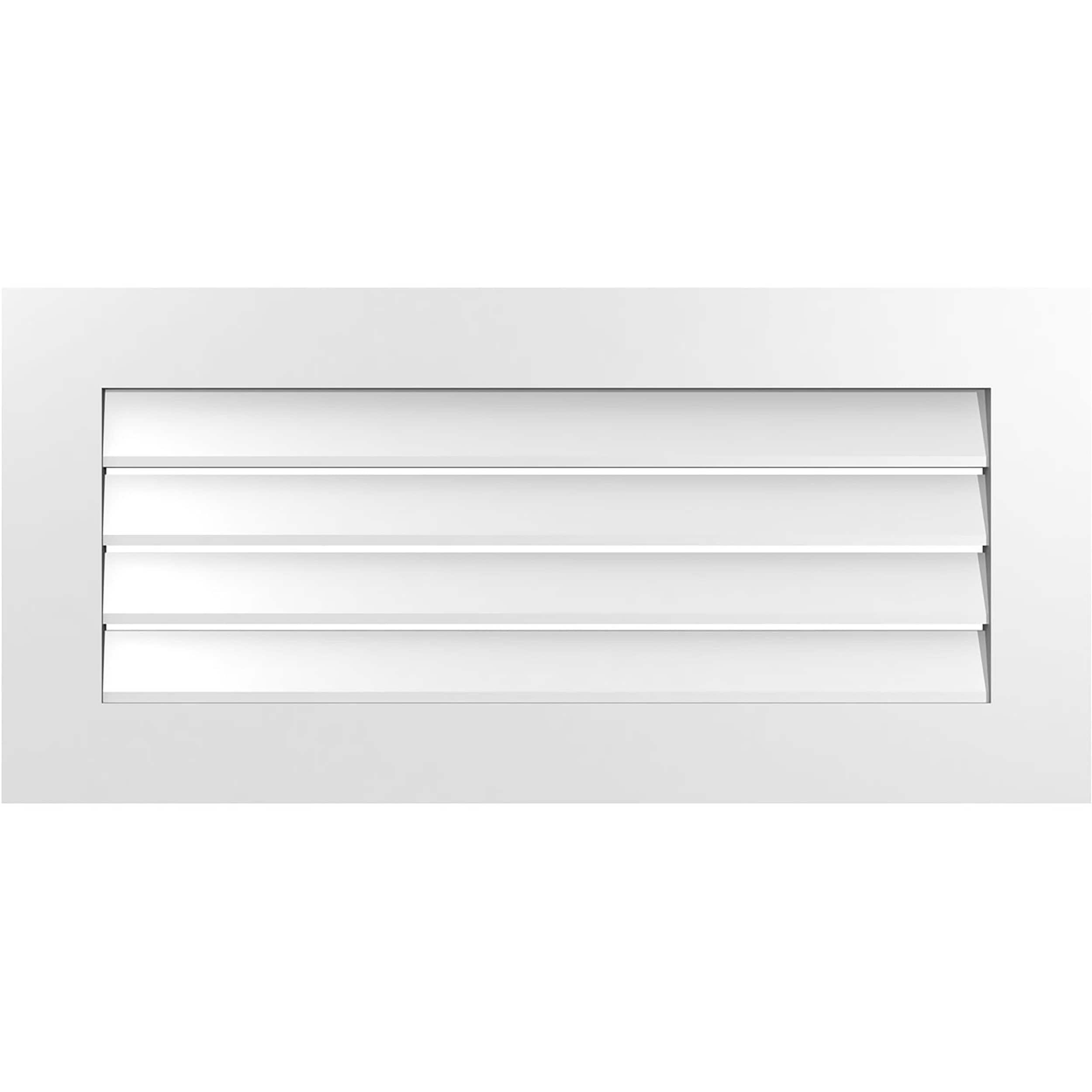 Ekena Millwork GVPVE38X1801SF 38-Inches x 18-Inches Off-white Rectangle PVC Gable Louver Vent