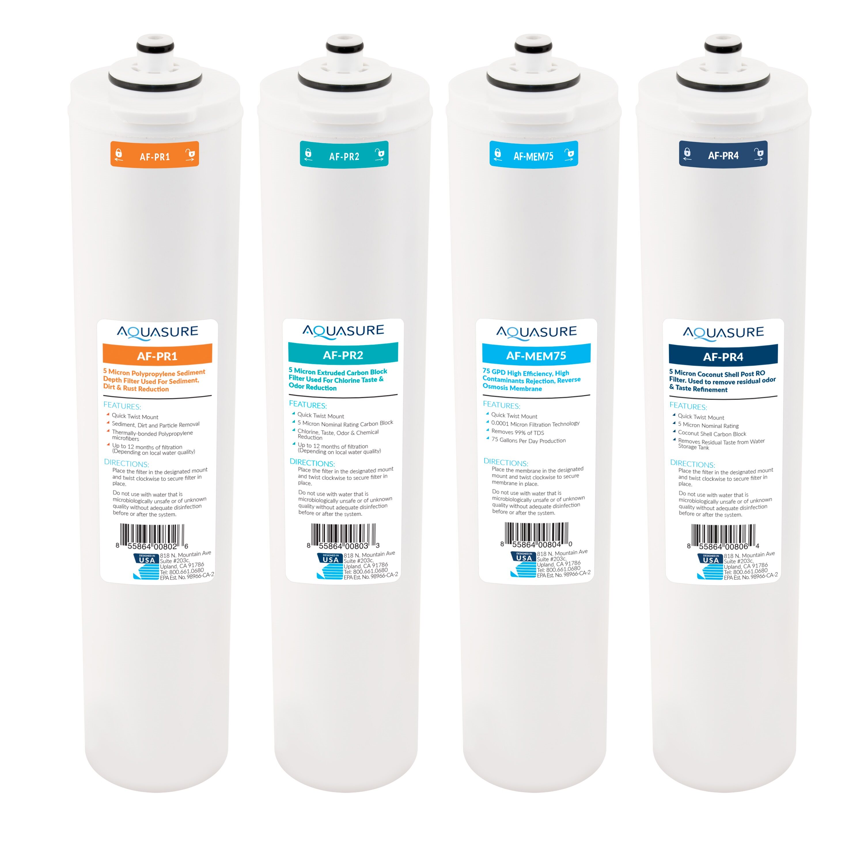 AQUASURE AF-CP75 Premier Reverse osmosis Under sink Replacement Filter 4 -Pack