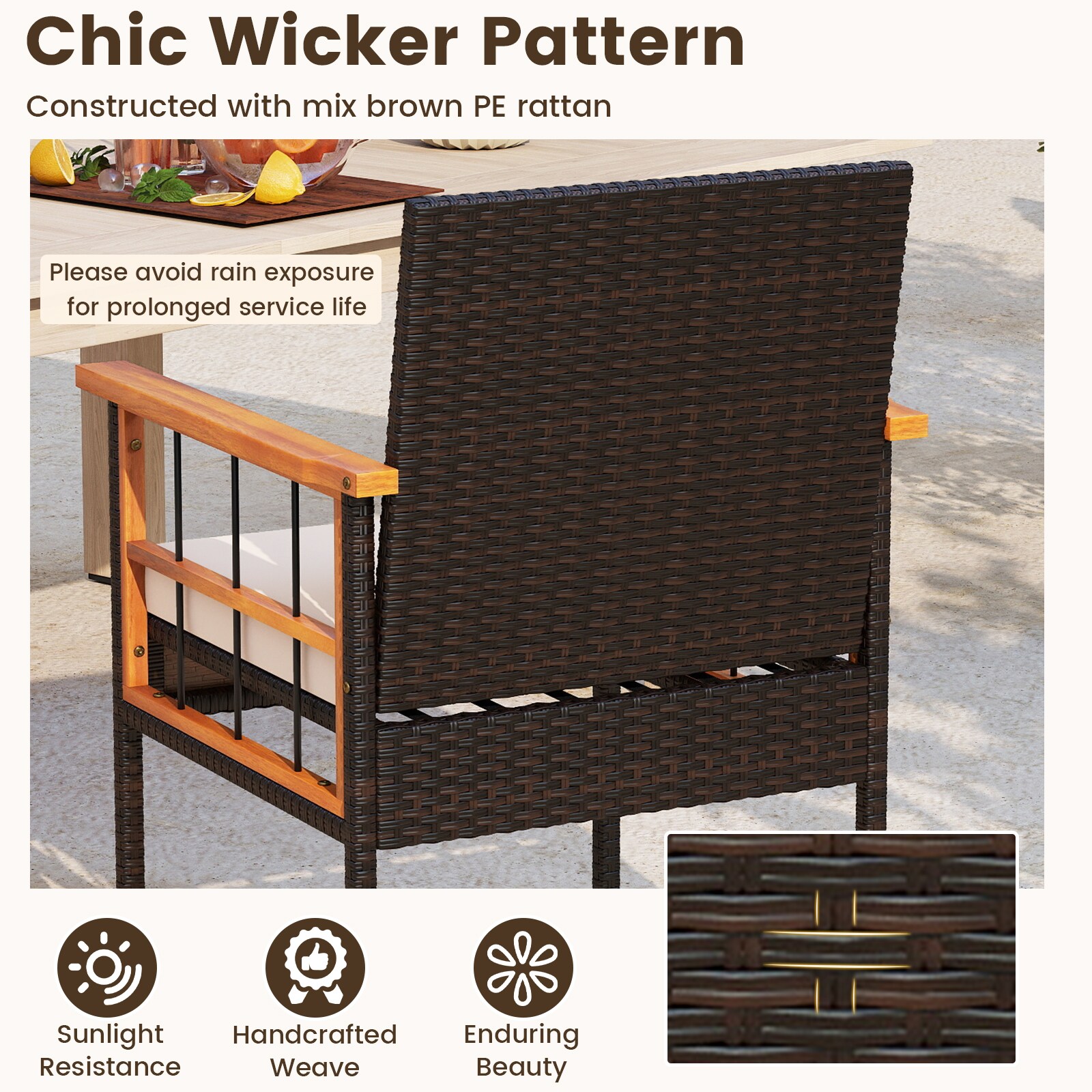 YERIVA P74901WHDH Patio-Conversation-Sets - View #4