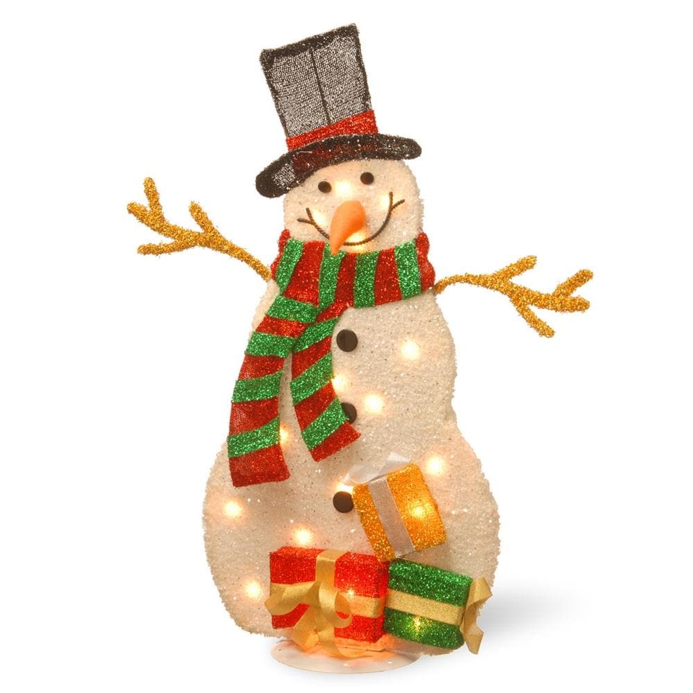 National Tree Company 31.5-in Snowman Free Standing Decoration with ...