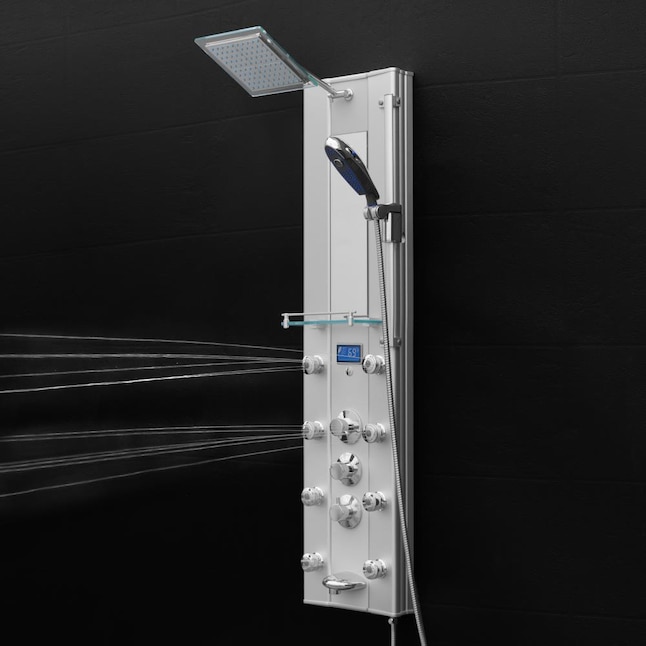 AKDY 51-in Aluminum 8-Spray Shower Panel System (Valve Included) AKDY 51-in Aluminum 8-Spray Shower Panel System (Valve Included)
