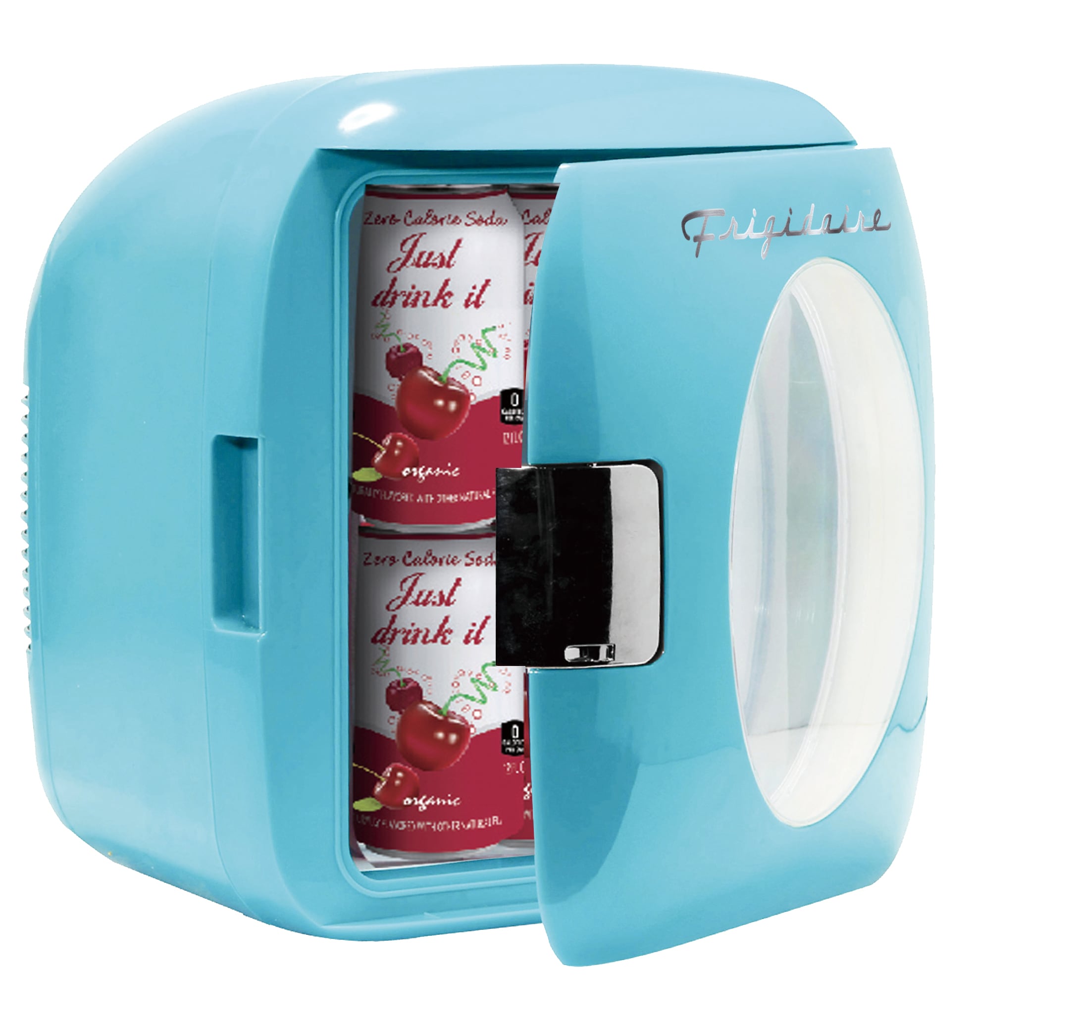 Baby Blue Retro Portable 12-Can Mini Fridge Cooler