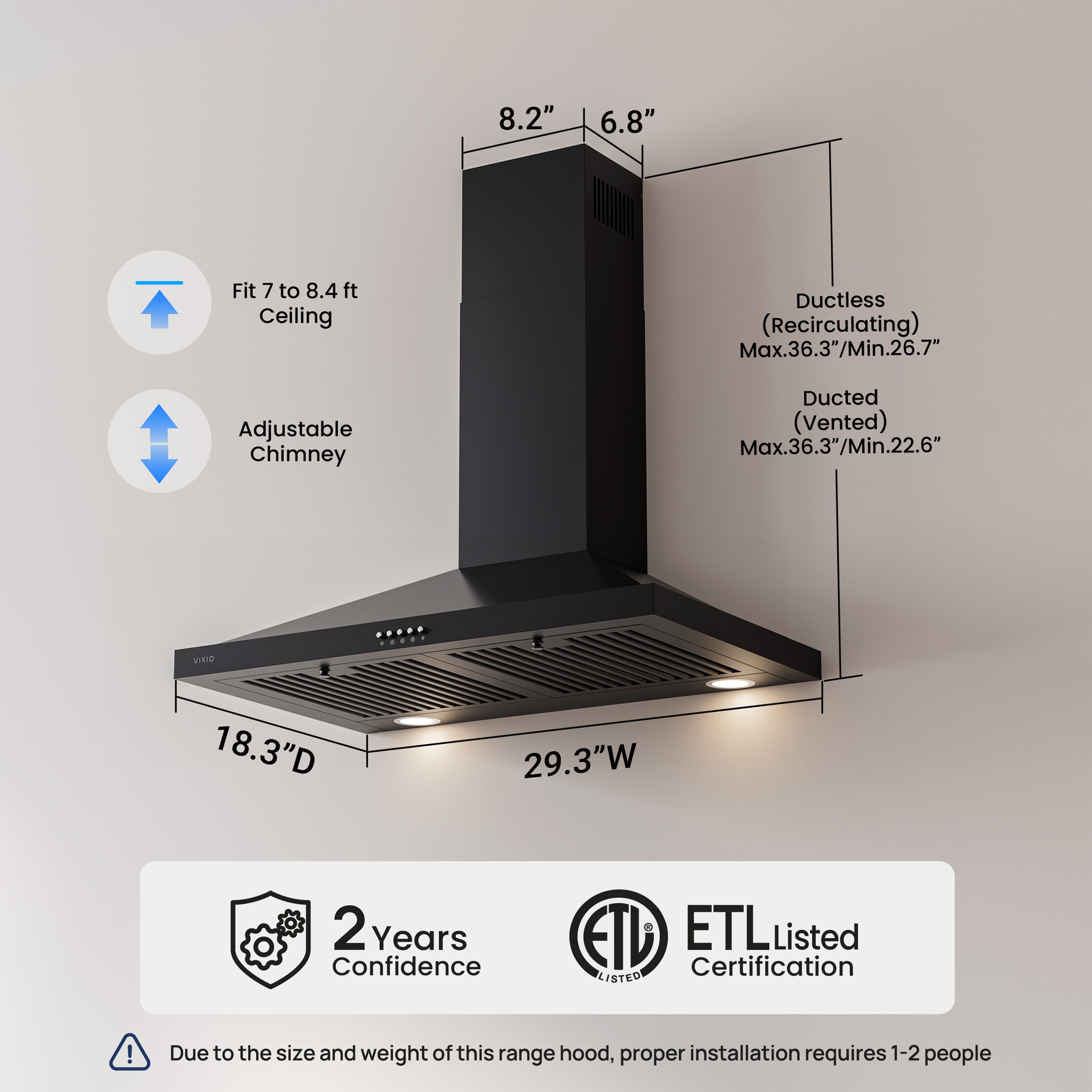 VIKIO RP10-36T Wall-Mounted-Range-Hoods - View #13