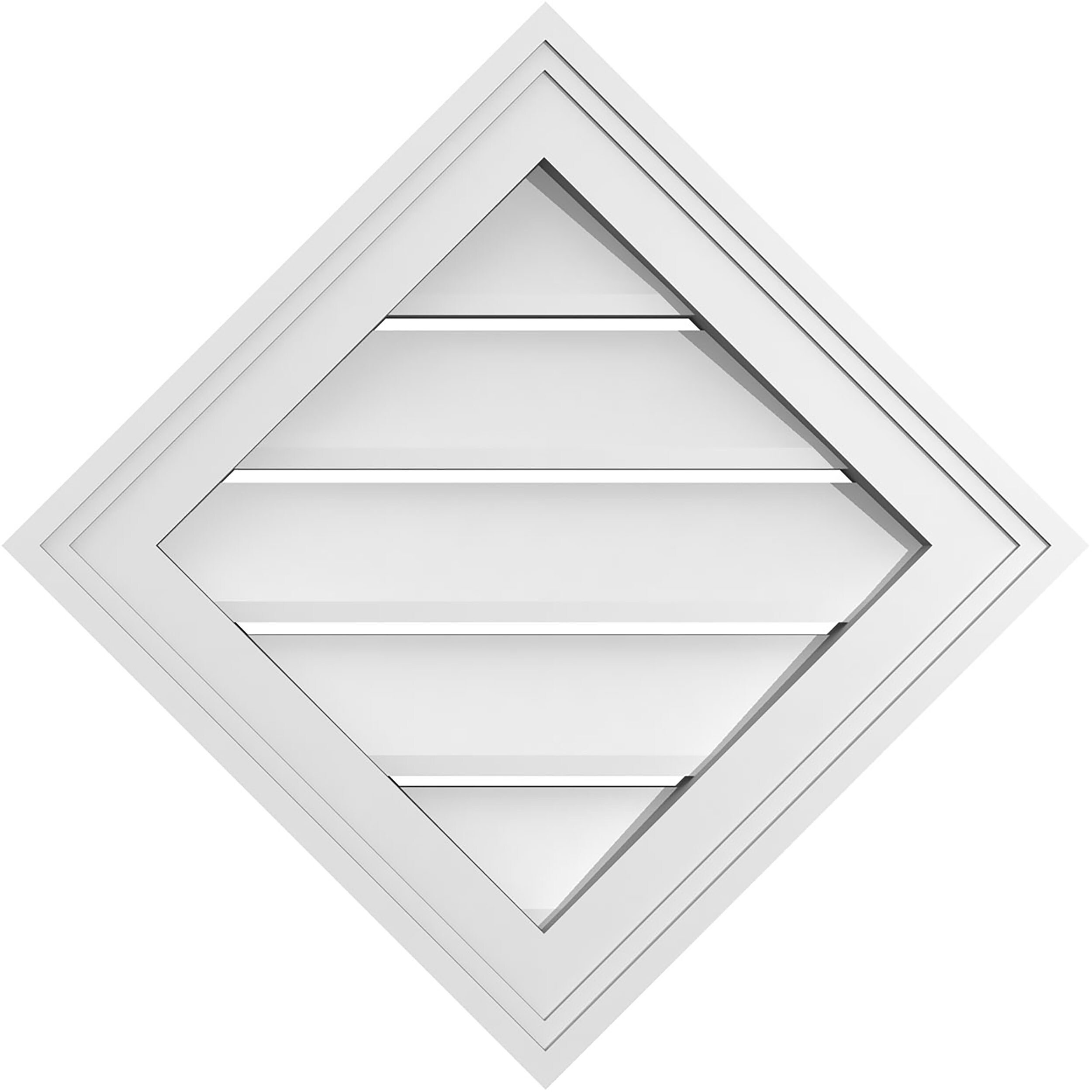 Ekena Millwork GVPDI18X1802SN 18-Inches x 18-Inches Off-white Diamond PVC Gable Louver Vent