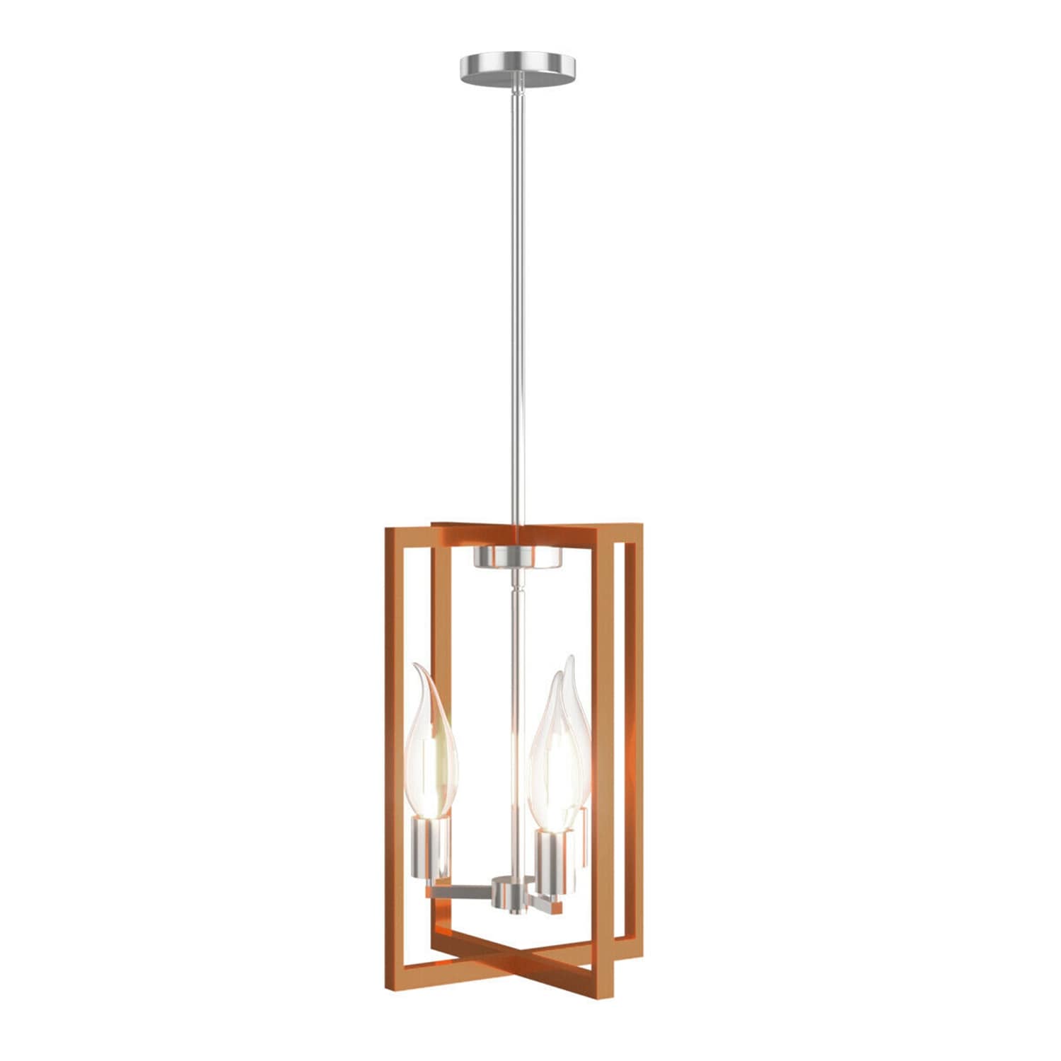 Costway  3-Lights Pendant Lamp Flush Mount Geometric Metal Chandelier with Iron Lamp Shade