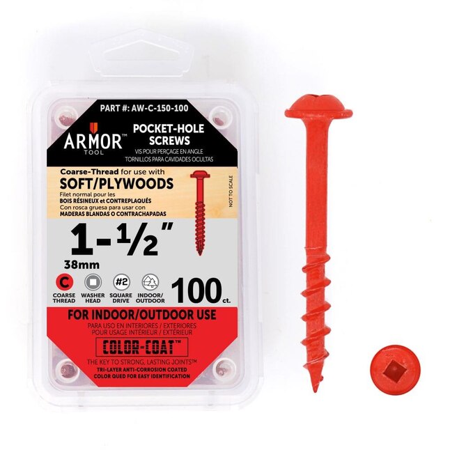 Socialism Need Goat Armor Tool #10 x 1-1/2-in Ecoat Interior/Exterior Pocket Hole Screws (100- Per Box) in the Wood Screws department at Lowes.com