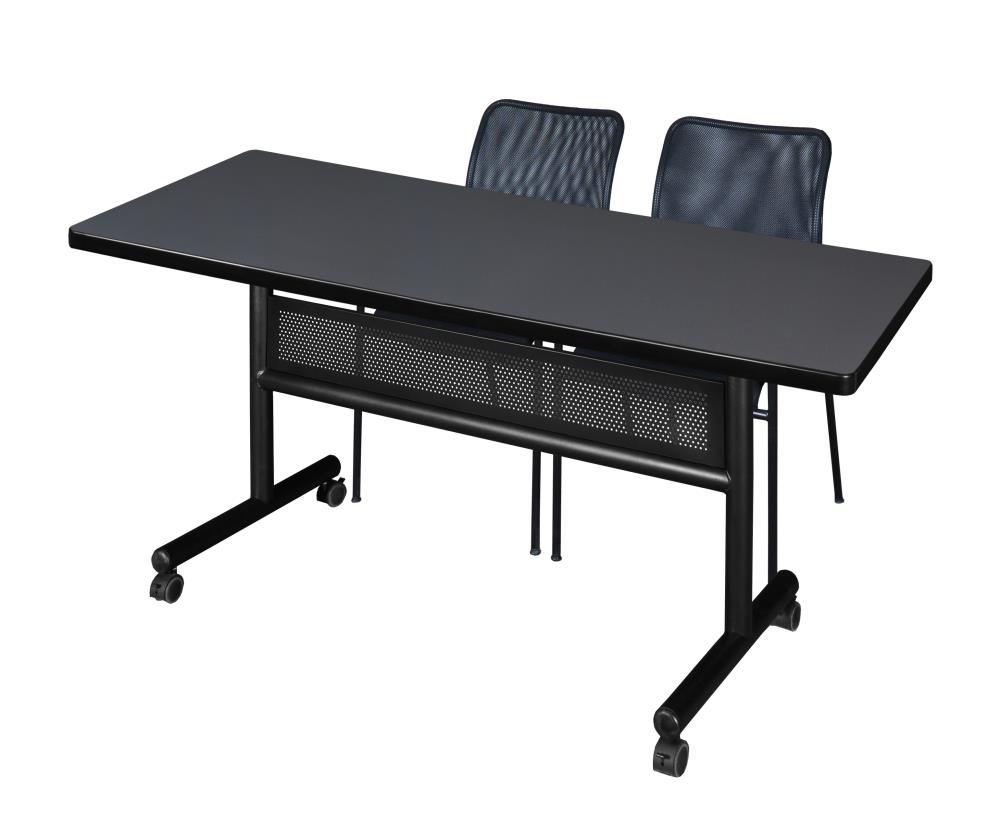 Regency MKFTM6030GY75BK Training Gray 4-Person Training Table (60-in W x 29-in H)