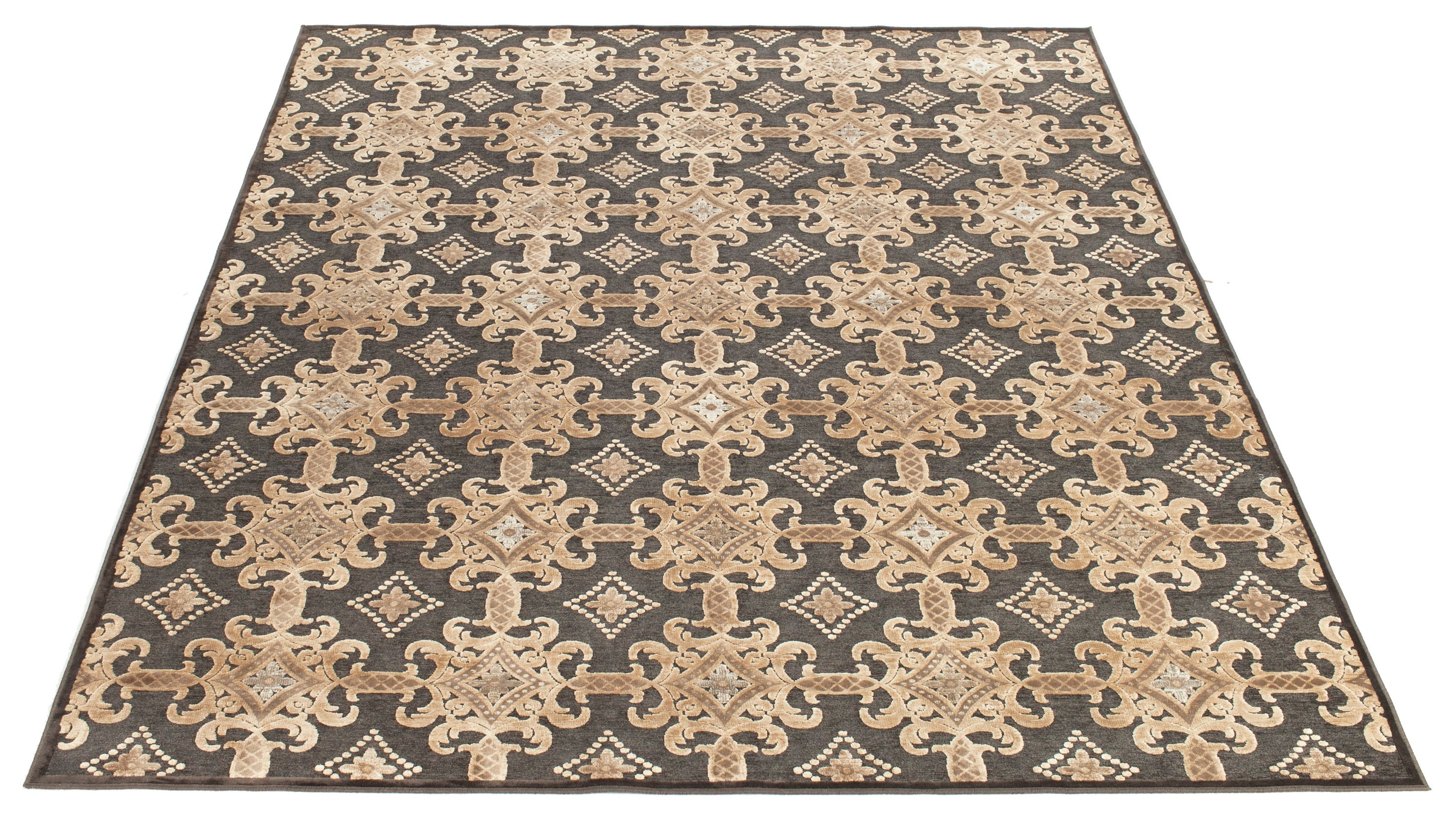 Martha Stewart MSR74303-3330-810 Frolla 8 x 10 (ft) Loomed Synthetic Soft Anthracite/Anthracite Rectangular Indoor Abstract Area rug