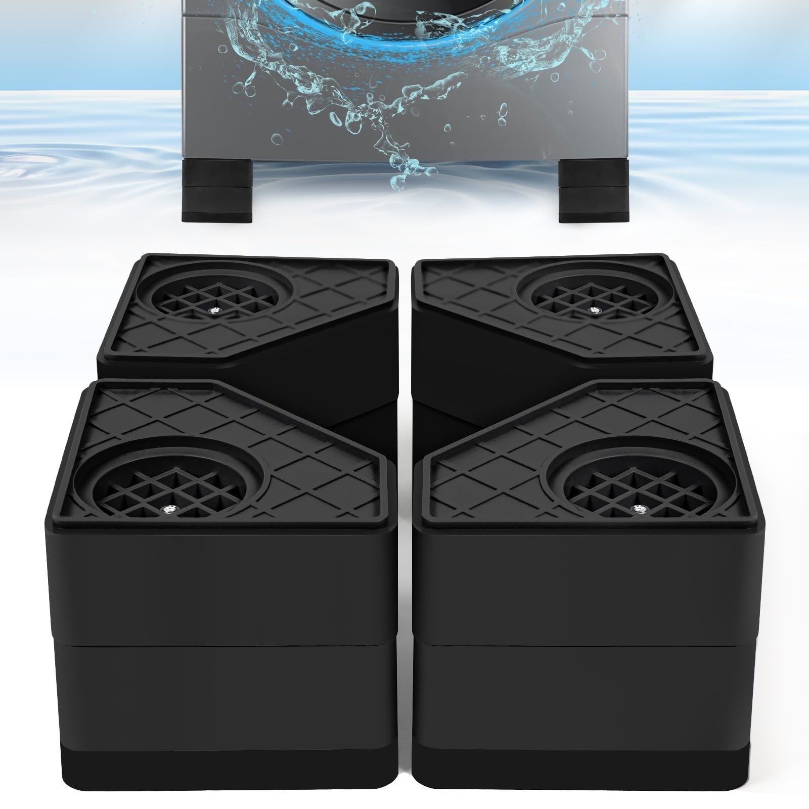 Misopily 4 pcs Anti Vibration Pads for Washing Machine and Dryer Universal Fit Noise Reduction Shock Absorber Feet Elevates Appliance 3 Point 14 #L05MS10036