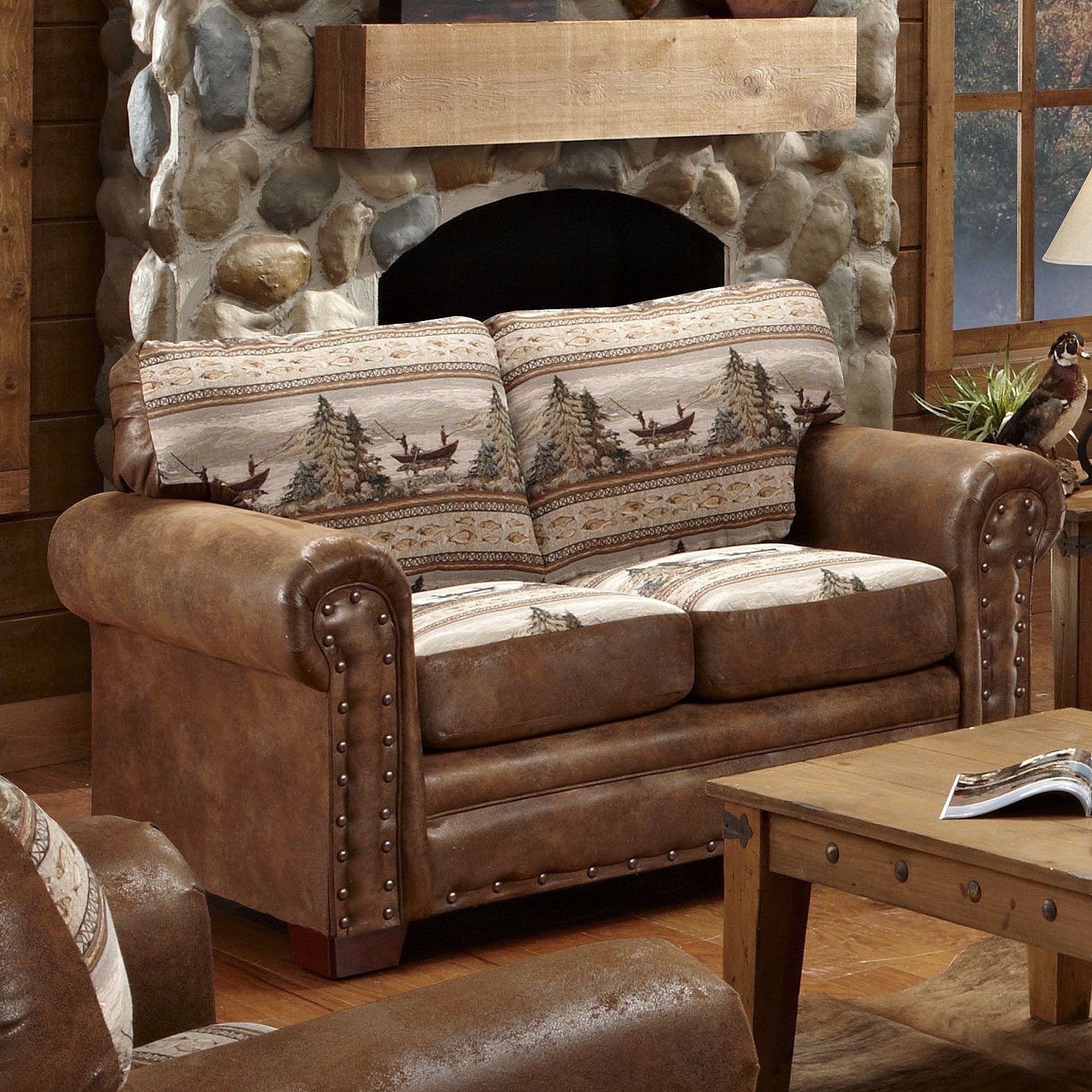 American Furniture Classics 8502-60 Alpine lodge 67.0-in Rustic Alpine lodge Microfiber 2 -seater Loveseat