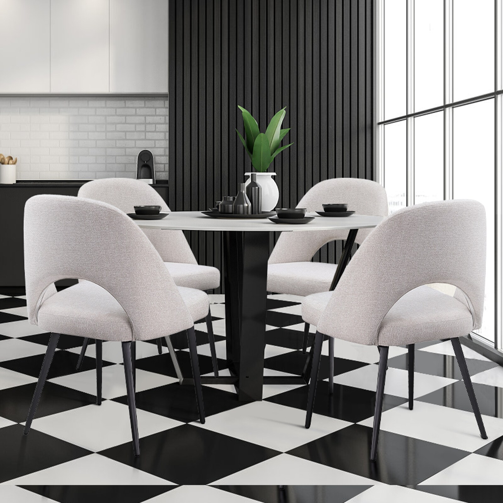 FARATI D2004DC-BEIGE Dining-Chairs - View #8