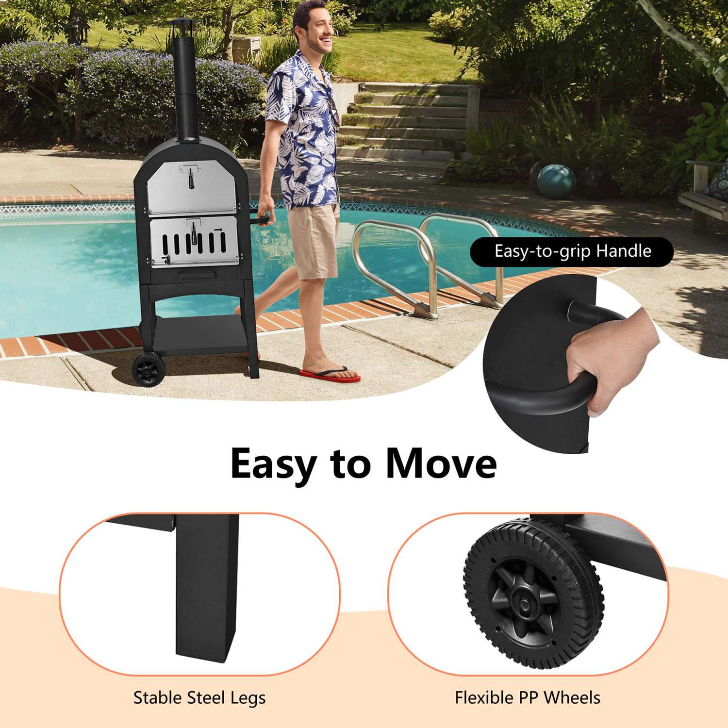 Costway CSHY001096 Outdoor-Pizza-Ovens - View #6