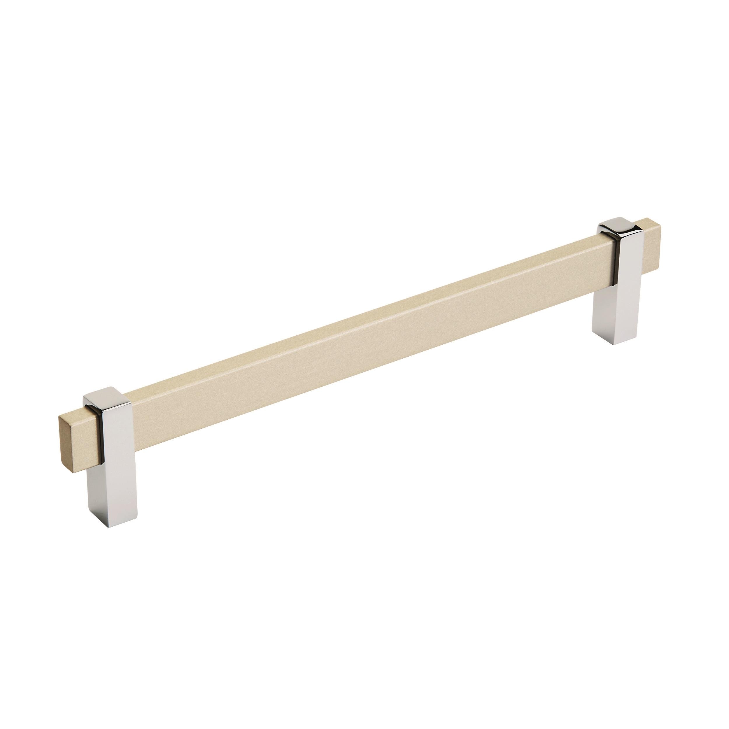 Amerock BP36725SC26 Mulino 7-9/16-in Center to Center Silver Champagne/Polished Chrome Rectangular Bar Drawer Pulls