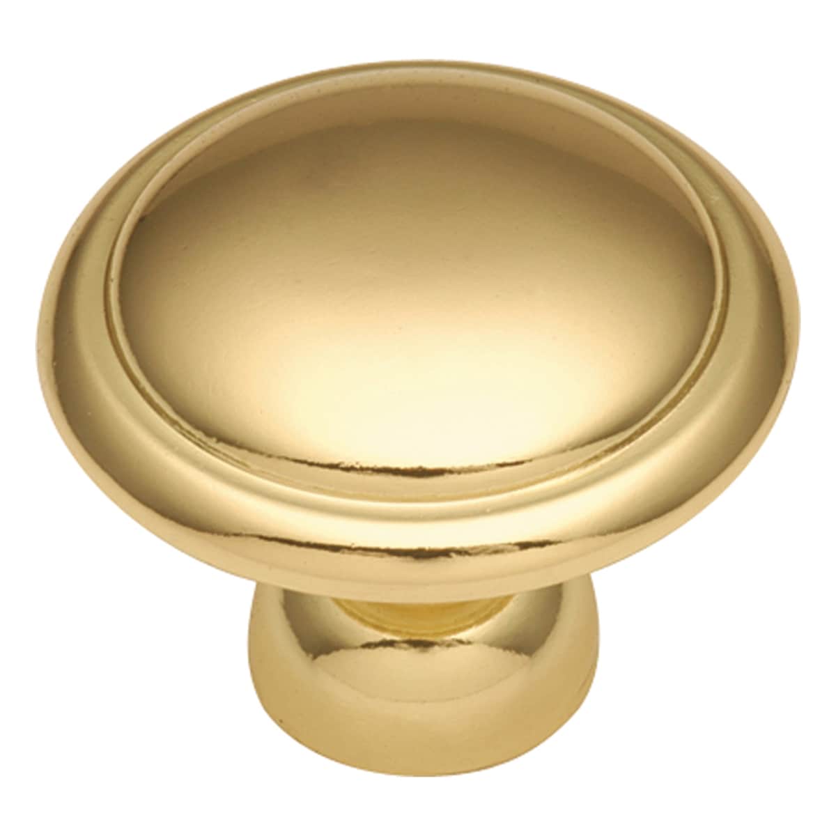Hickory Hardware P14848-3-25B Conquest 1-3/8-in Polished Brass Mushroom Transitional Cabinet Knob 25 -Pack
