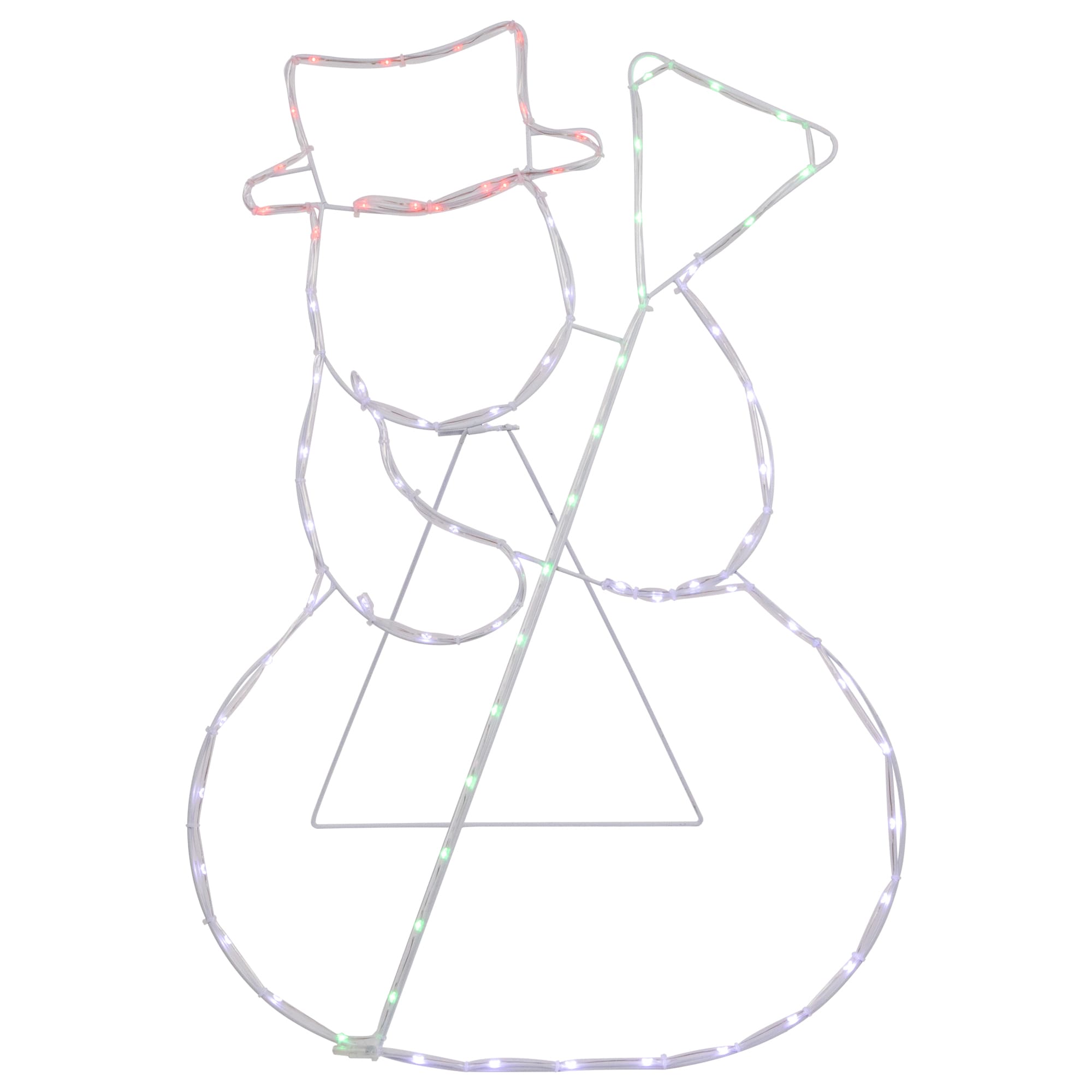 Northlight 35256335 28-in Freestanding Snowman Free standing decoration with Multicolor Incandescent Lights