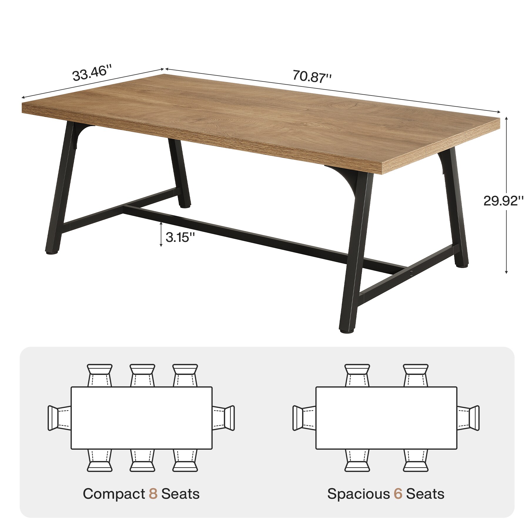 Tribesigns LWOYJL-0912YY Dining-Tables - View #4
